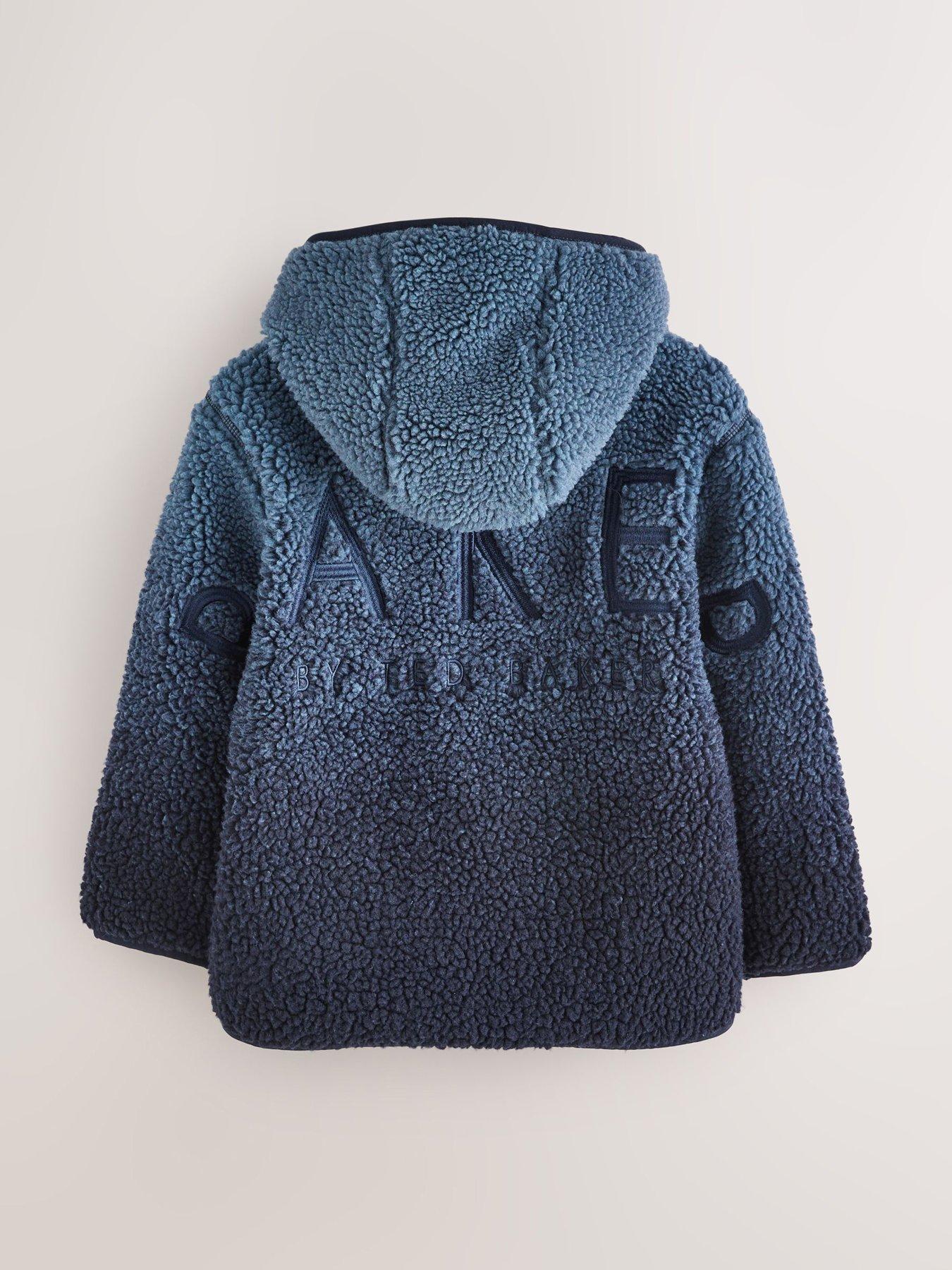 Image 6 of 7 of Ted Baker Boys Ombre Zip-Through Hooded Fleece - Blue