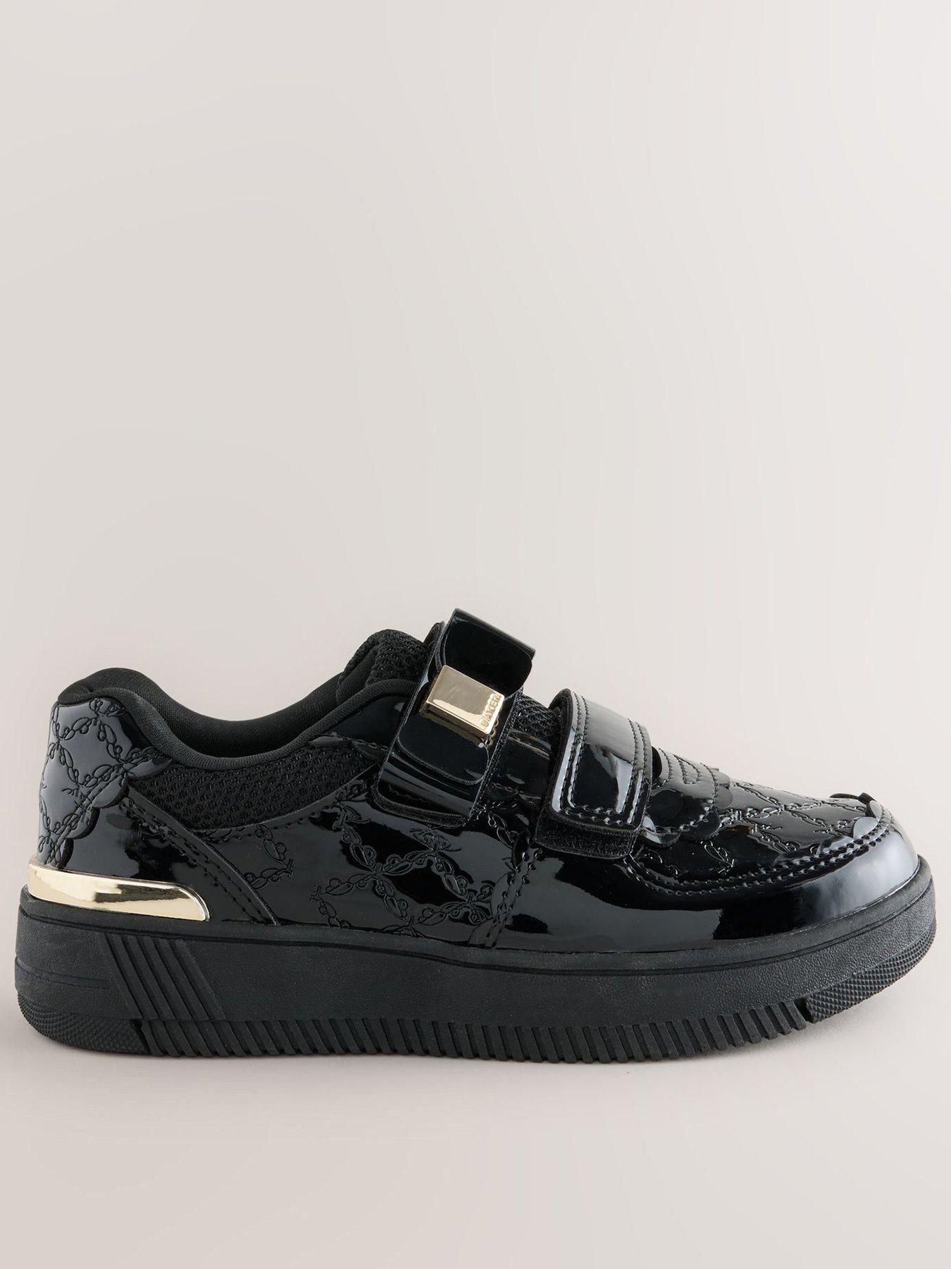 Image 1 of 6 of Ted Baker Kids' Embossed Bow Double Strap Trainers - Black