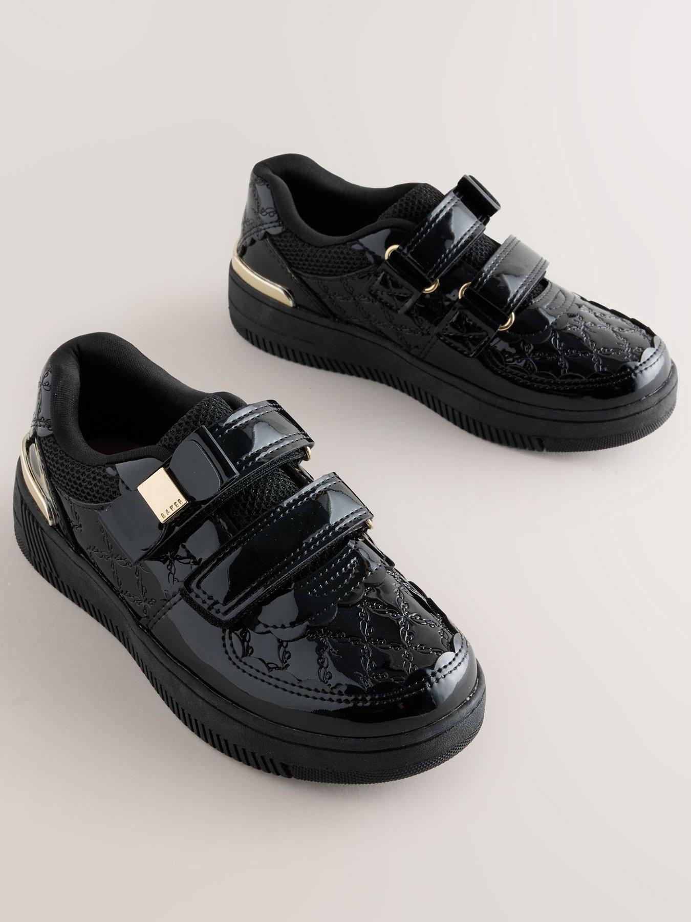 Image 2 of 6 of Ted Baker Kids' Embossed Bow Double Strap Trainers - Black