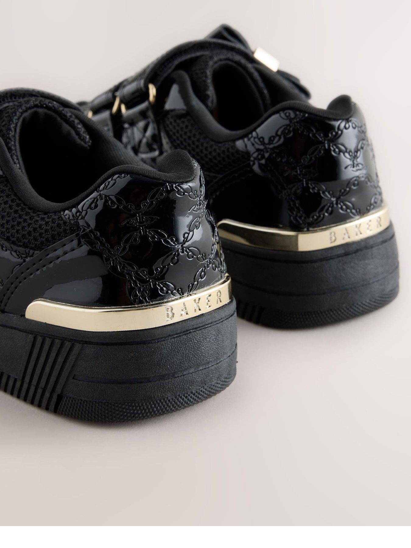 Image 3 of 6 of Ted Baker Kids' Embossed Bow Double Strap Trainers - Black