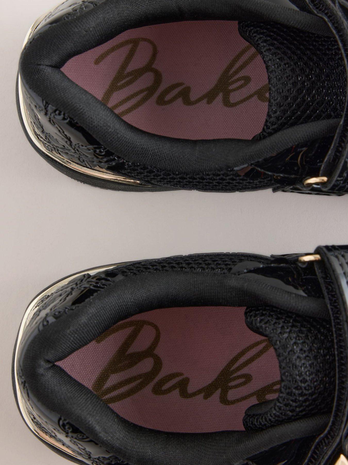 Image 4 of 6 of Ted Baker Kids' Embossed Bow Double Strap Trainers - Black