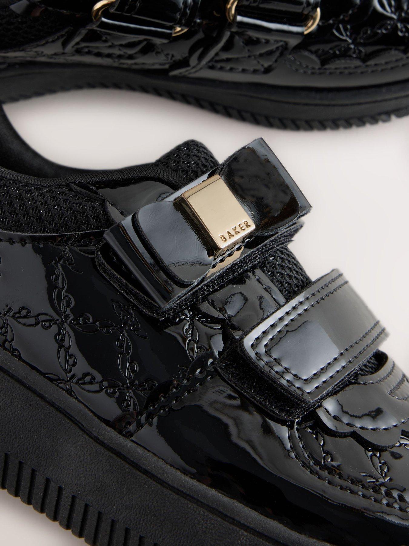 Image 6 of 6 of Ted Baker Kids' Embossed Bow Double Strap Trainers - Black