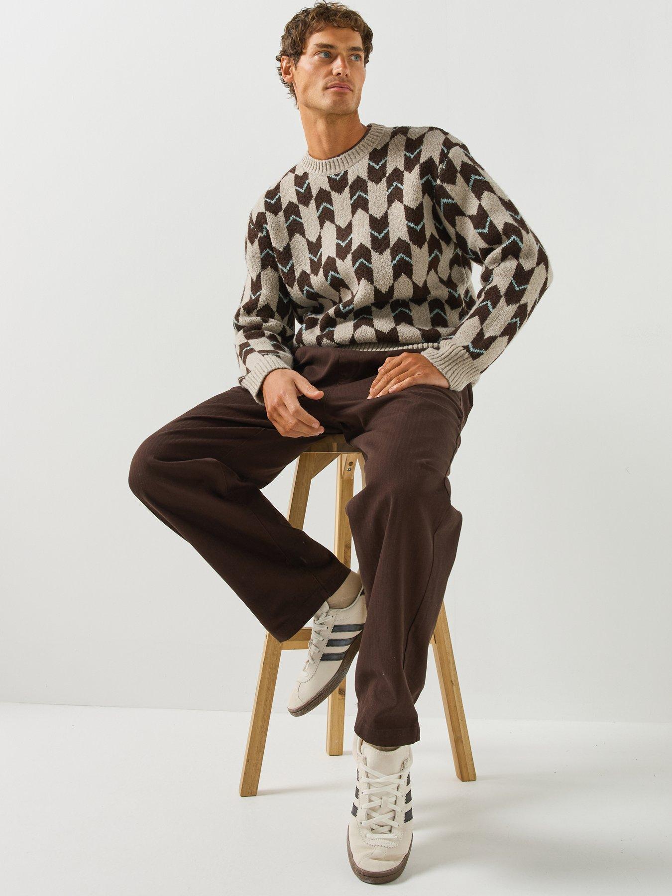 Image 6 of 6 of Farah Greenport Drawstring Straight Loose Fit Trousers - Brown