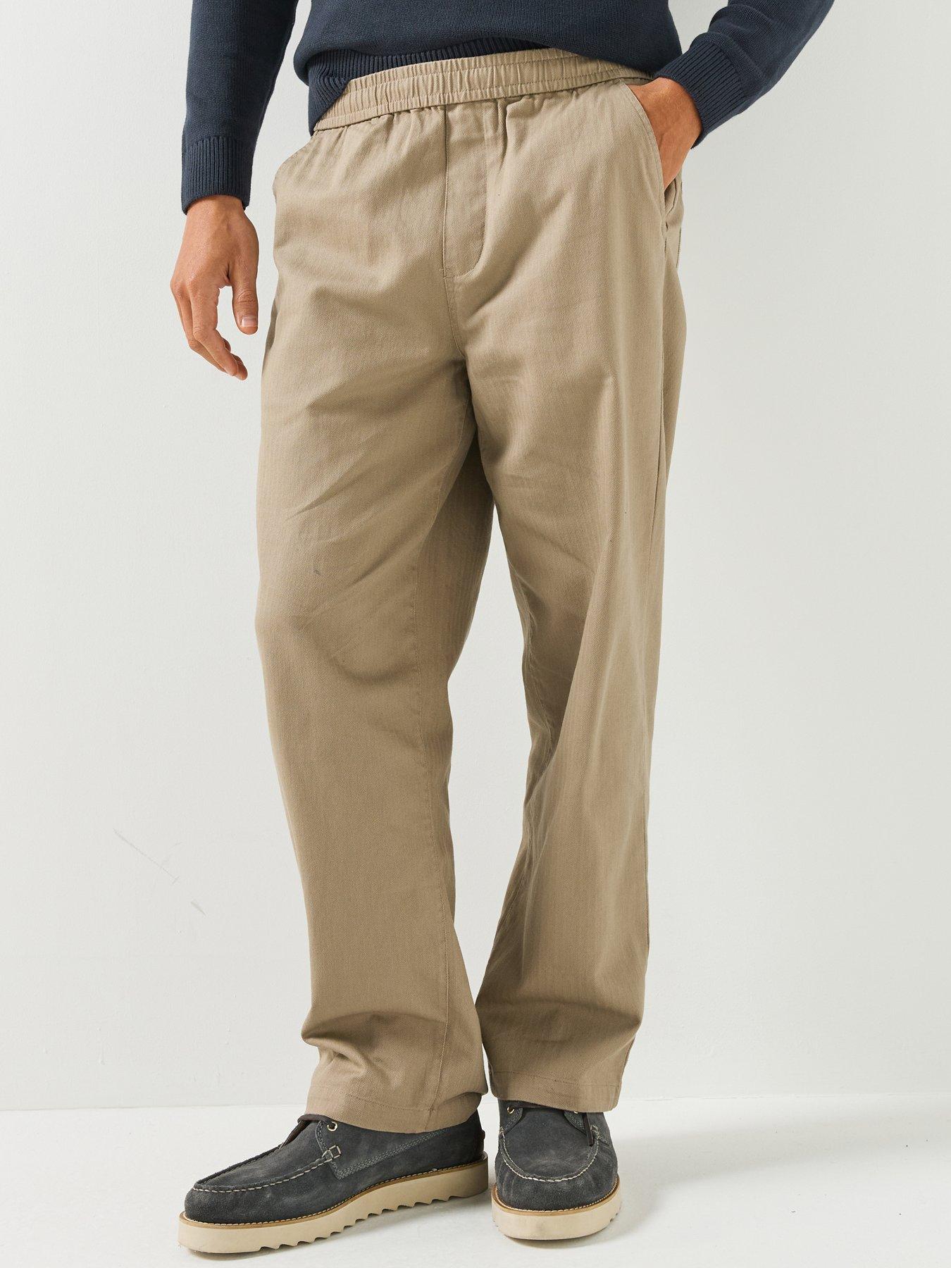 Farah Farah Greenport Drawstring Straight Loose Fit Trousers - Beige