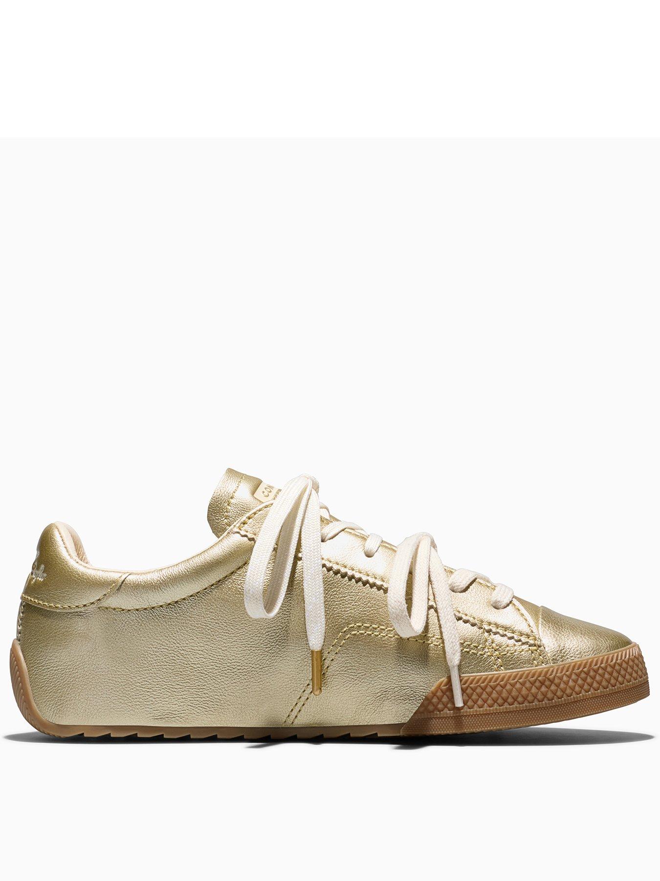 Converse Womens Chuck Taylor Ox Sunflower Metallic Lace-Up Trainers - Yellow