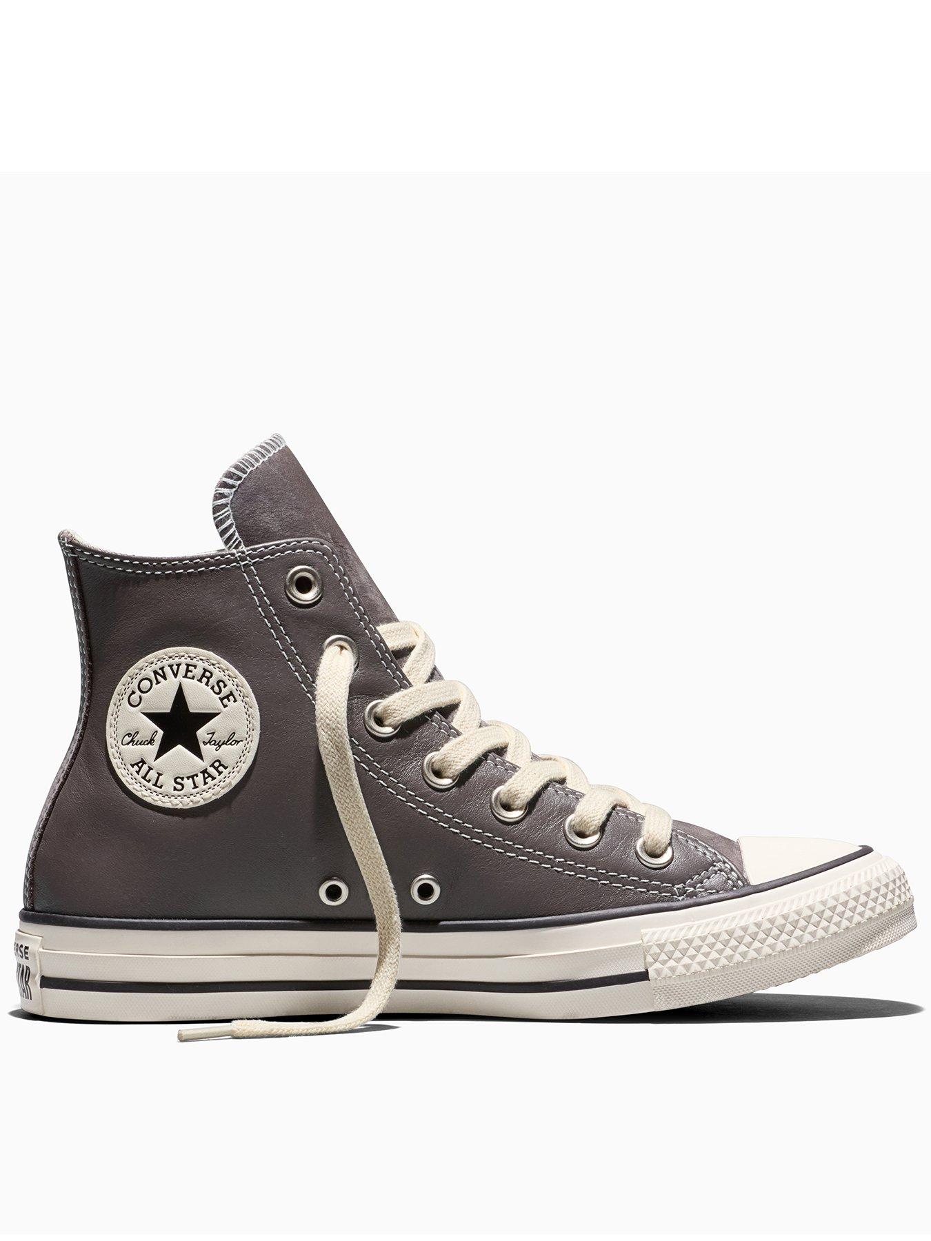 Converse Womens Chuck Taylor All Star Hi Elevated Leather Trainers - Grey