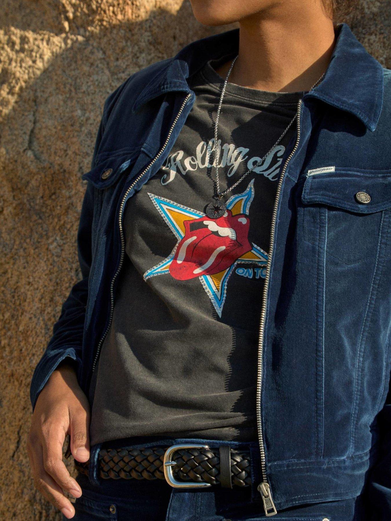 Image 4 of 5 of Guess Jeans Slim Fit Rhinestone T-shirt - Black
