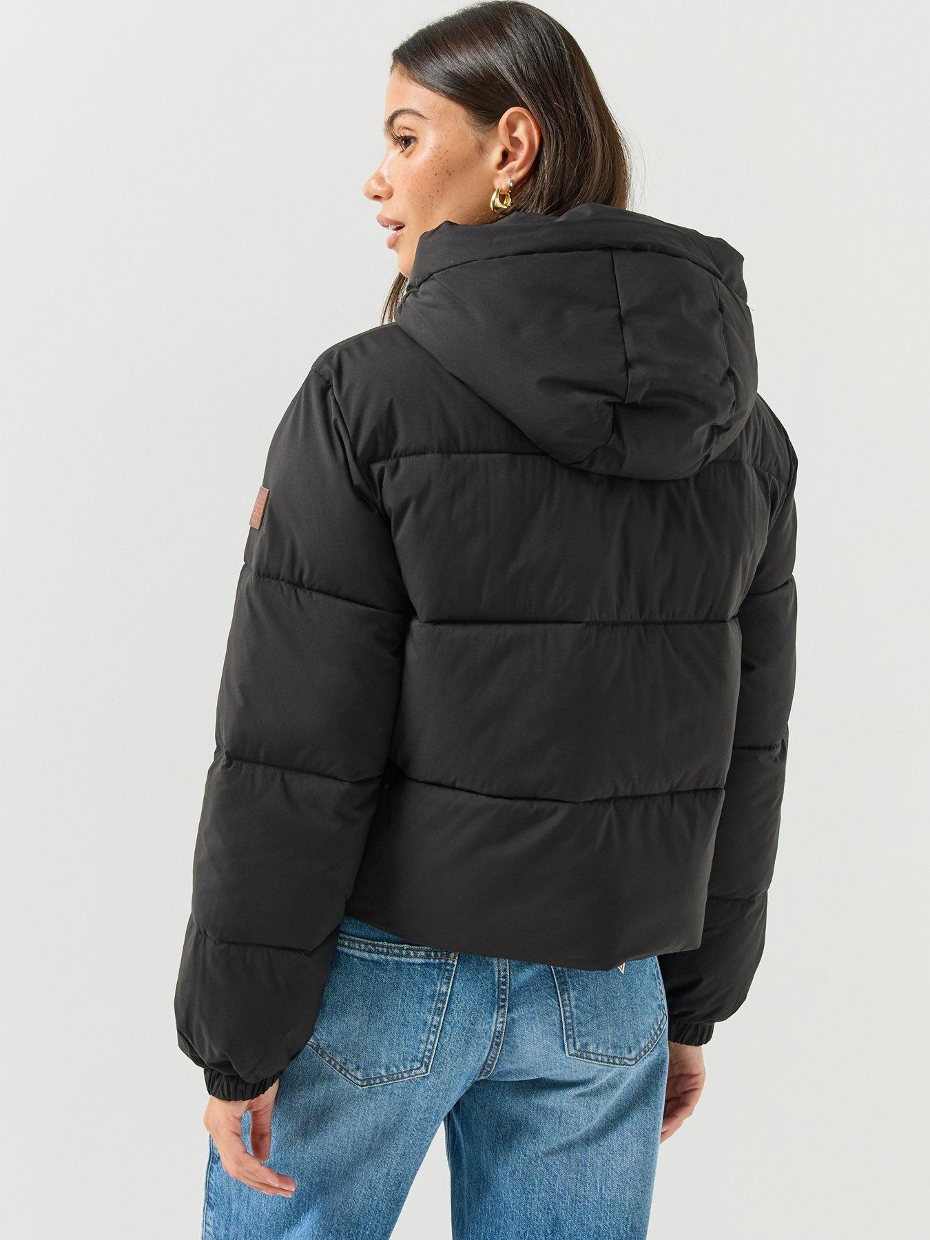 Image 2 of 6 of Guess Jeans Cropped Puffer Jacket - Black
