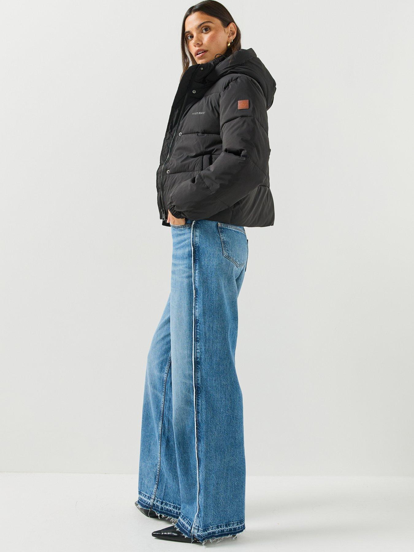 Image 5 of 6 of Guess Jeans Cropped Puffer Jacket - Black