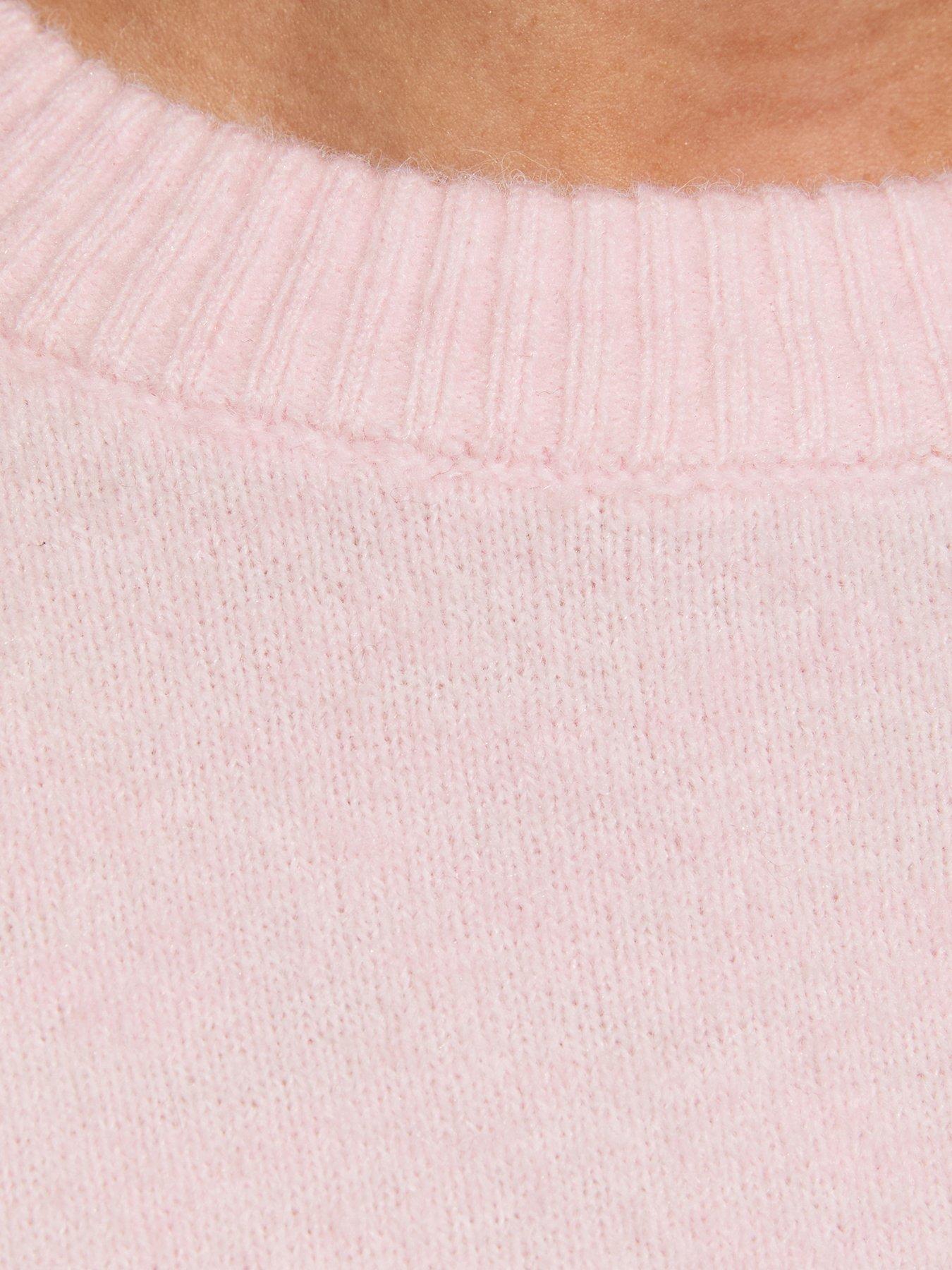 Image 5 of 5 of New Look 915 Girls Crew Neck Ribbed Trim Jumper - Light Pink