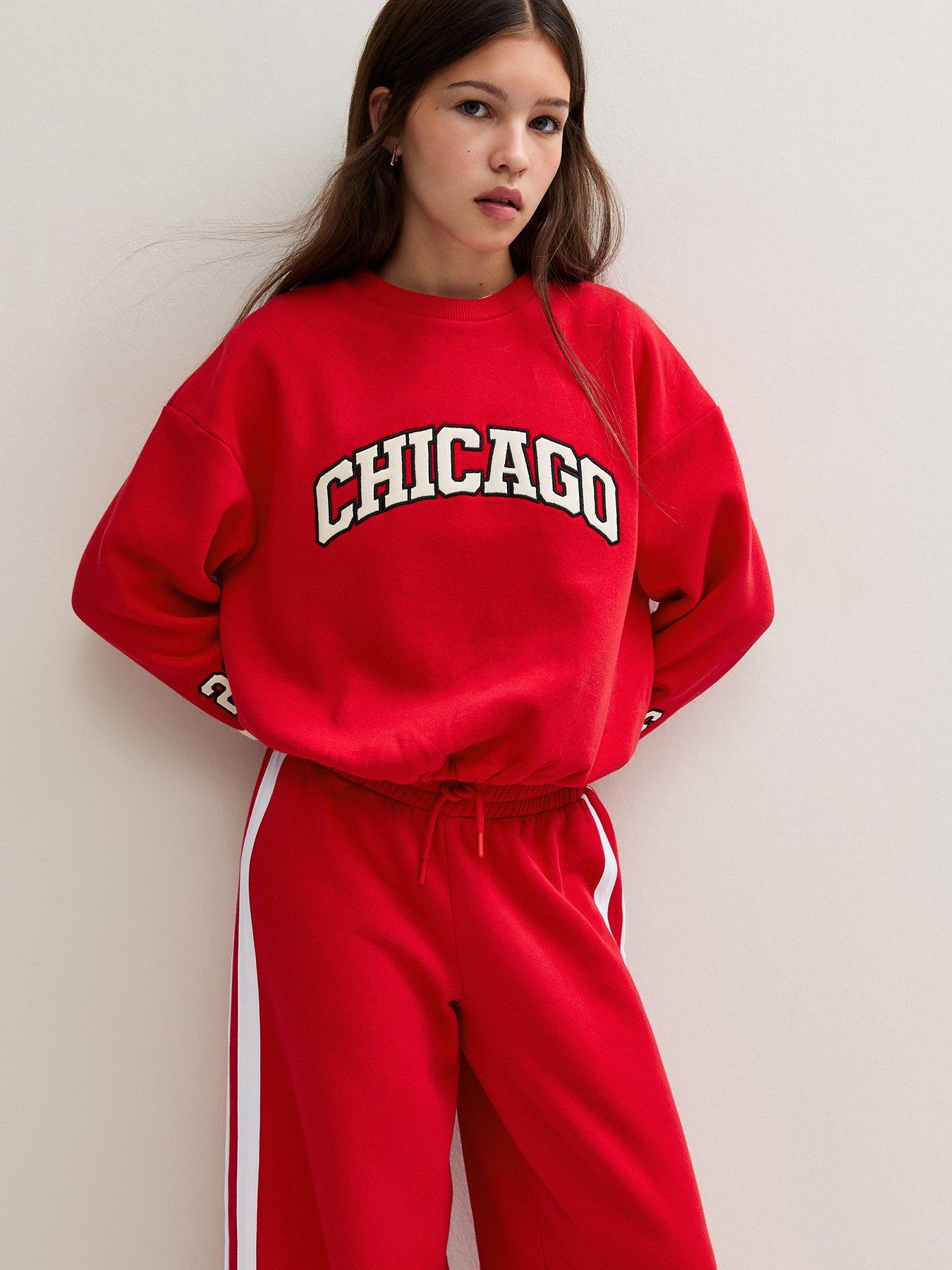 Image 4 of 5 of New Look 915 Girls Bright Red Chicago Logo Sweatshirt