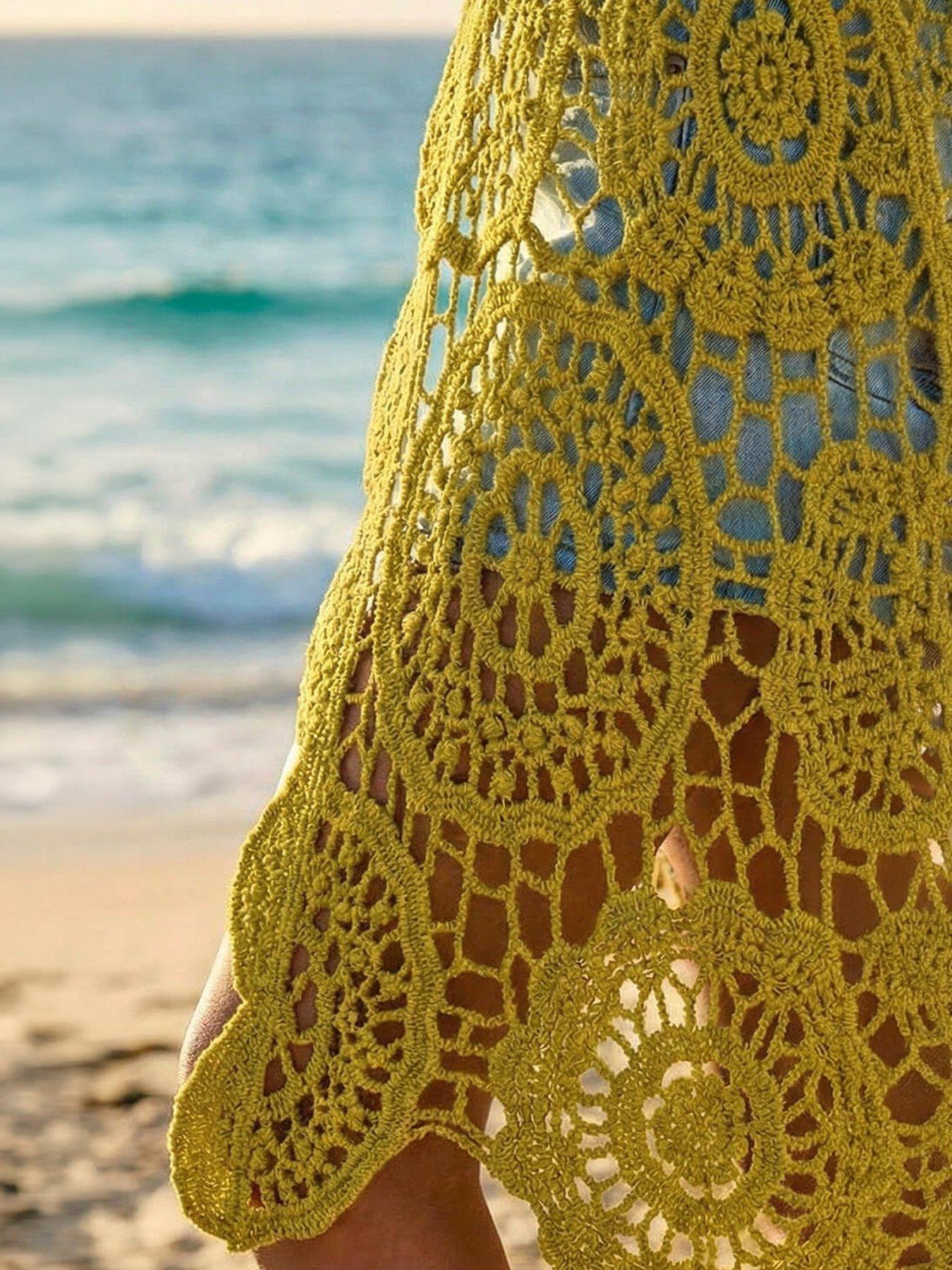 Image 2 of 4 of Roman Crochet Longline Knit Cardigan
