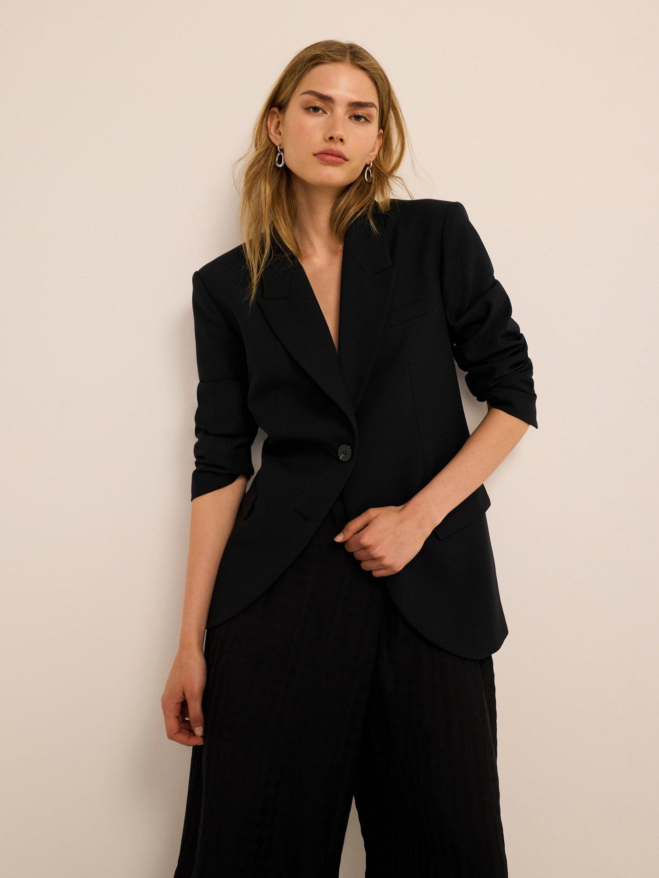 Image 2 of 6 of Mint Velvet Minimal Single-Breasted Blazer - Black