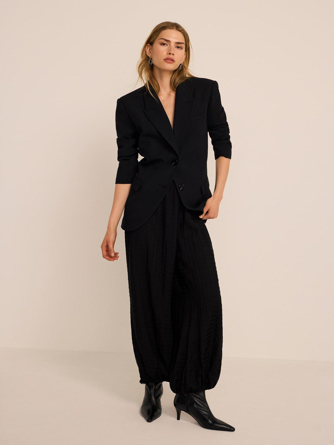 Image 4 of 6 of Mint Velvet Minimal Single-Breasted Blazer - Black
