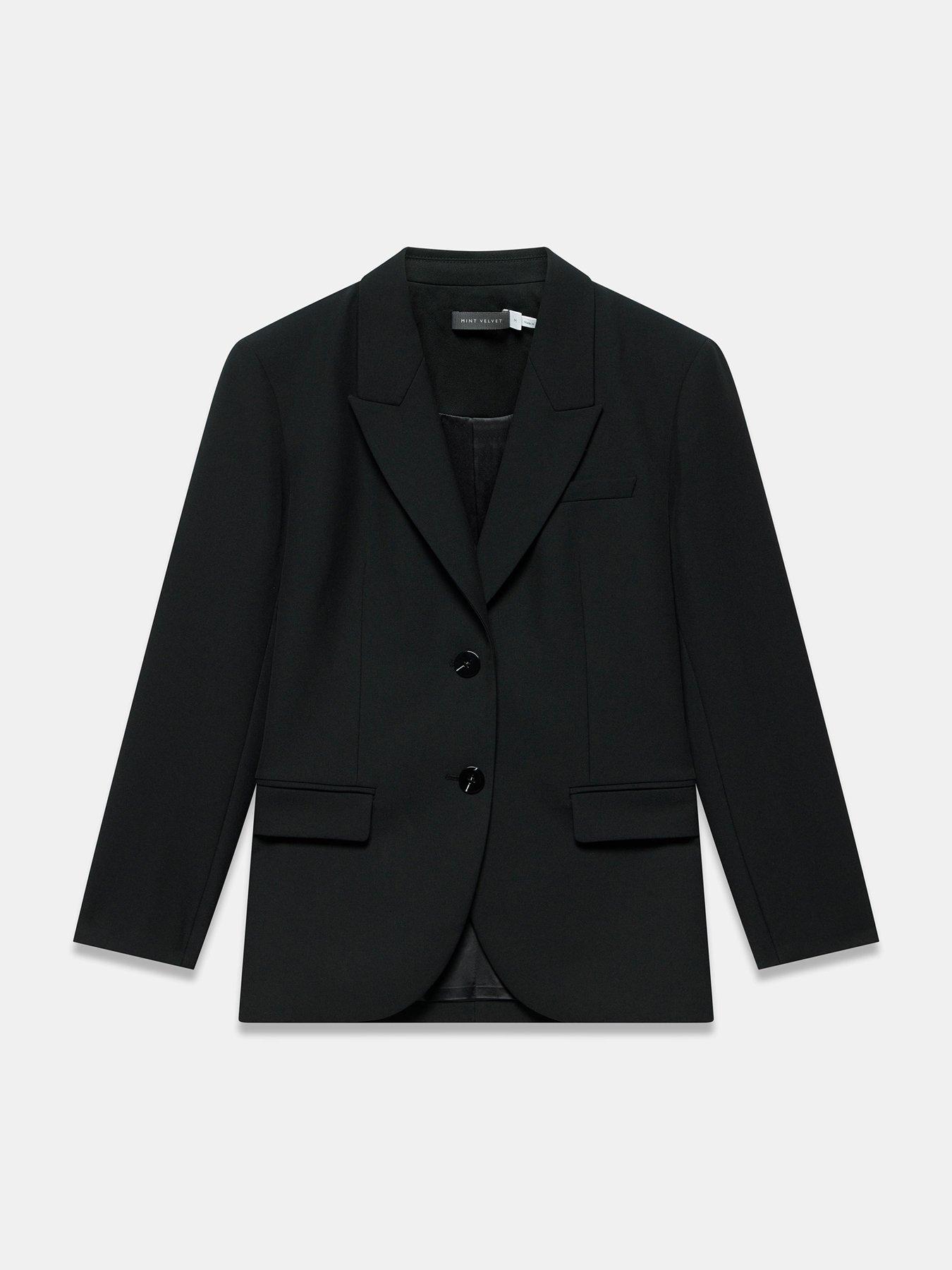 Image 5 of 6 of Mint Velvet Minimal Single-Breasted Blazer - Black