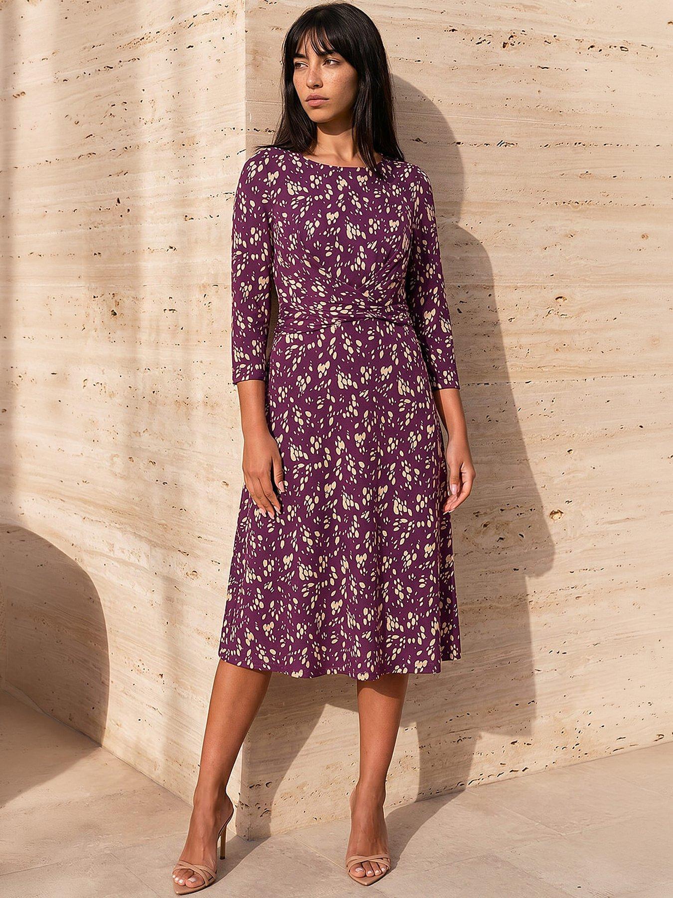Image 1 of 4 of Roman Petite Twist Front Dress