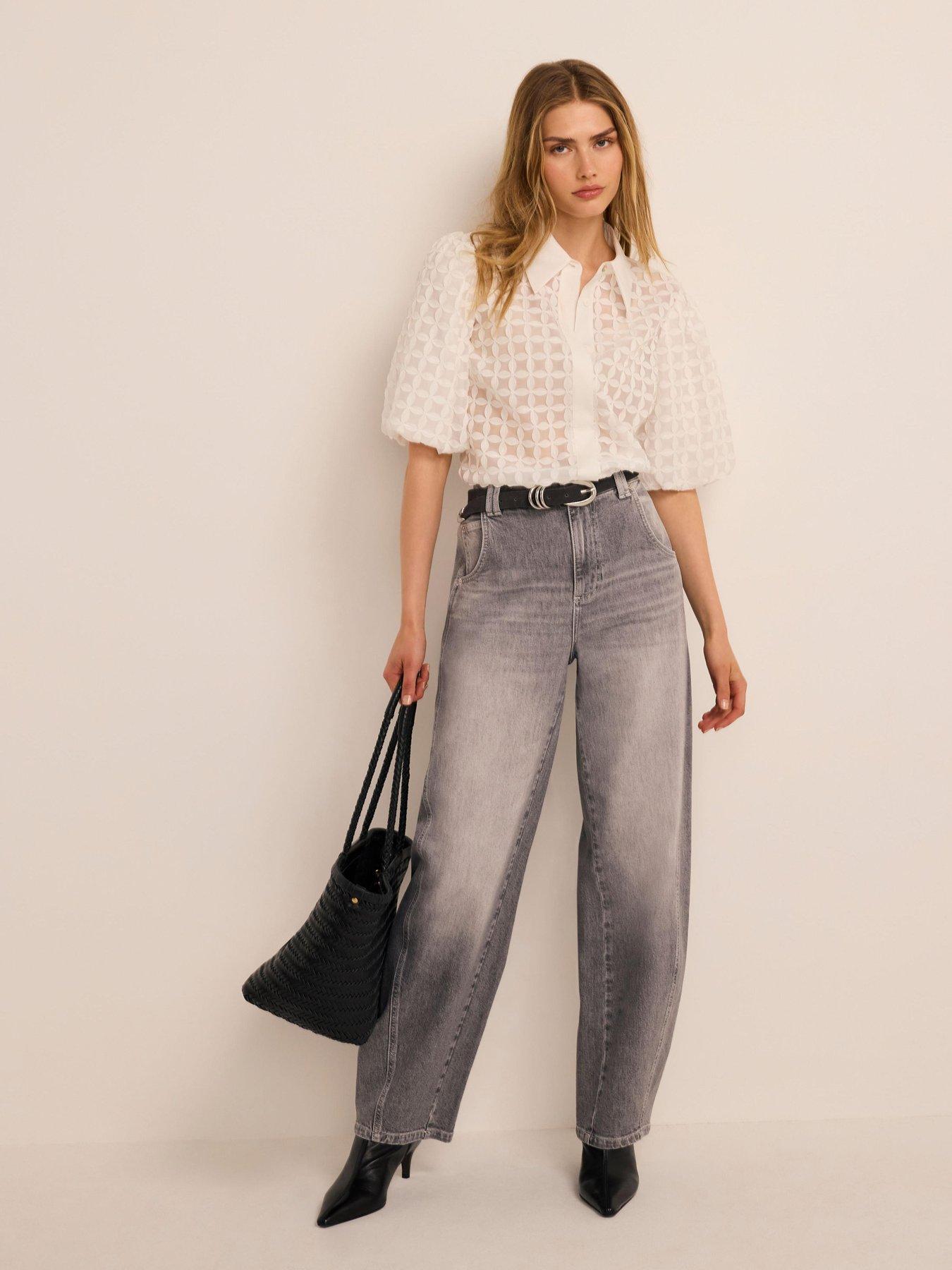 Image 3 of 6 of Mint Velvet Women's Relaxed Barrel Leg Jeans - Grey