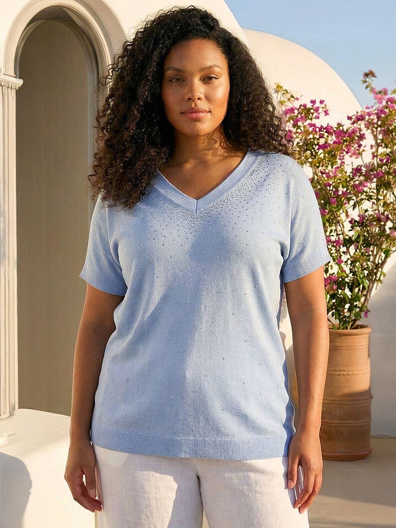 Image 4 of 4 of Roman Curve Sparkly Knit Top