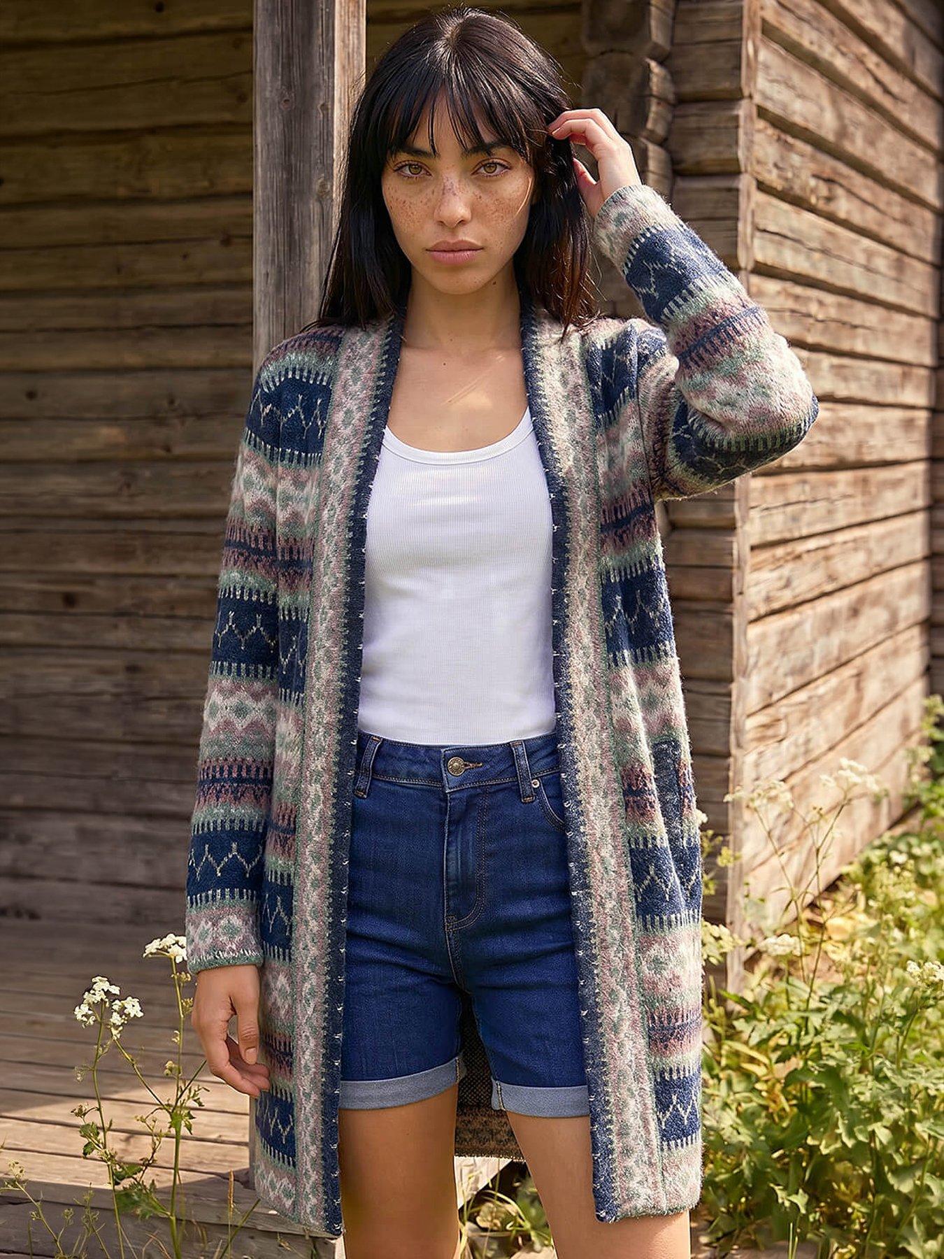 Image 1 of 4 of Roman Petite Aztec Longline Cardigan