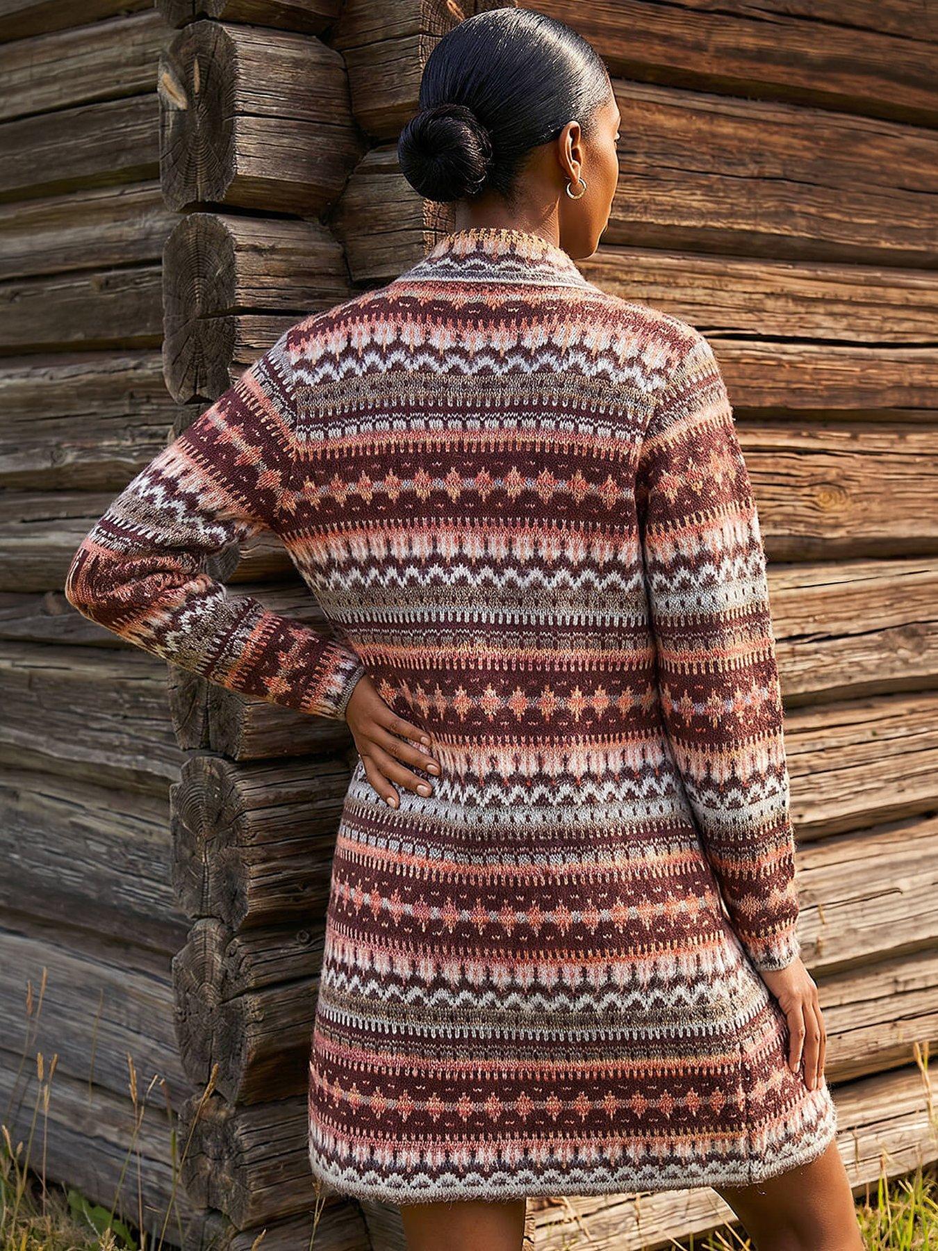 Image 3 of 4 of Roman Petite Aztec Longline Cardigan