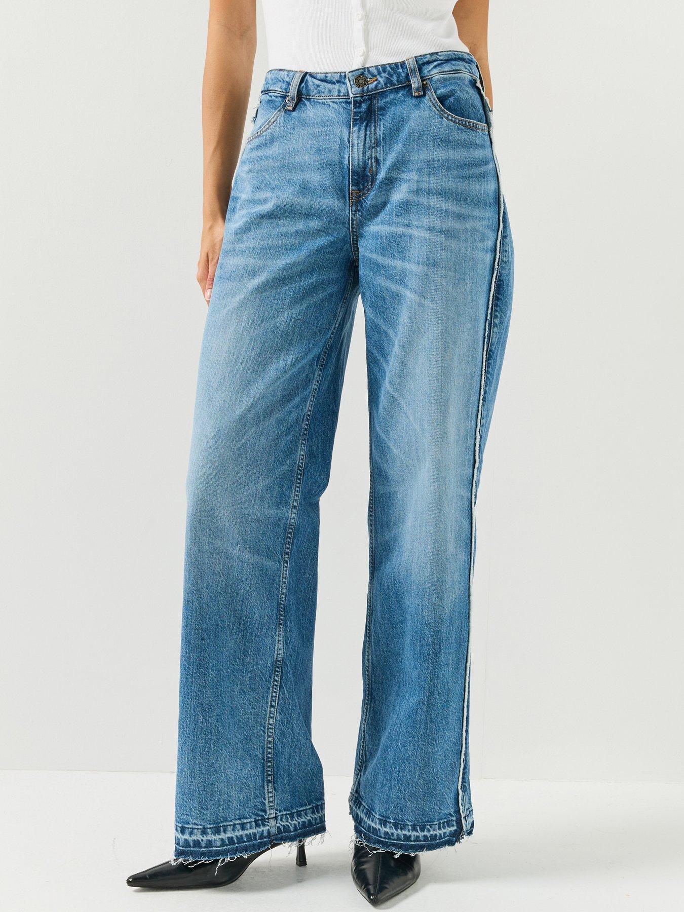 Image 1 of 6 of Guess Jeans Womens G11 Wide Leg Stretch Jeans - Blue
