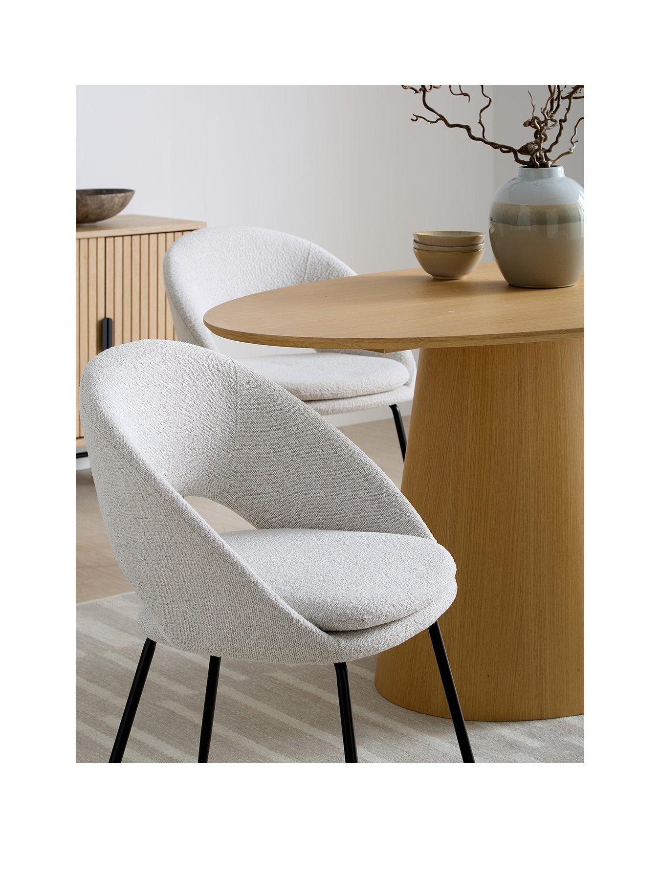 Image 2 of 7 of The Very Collection Lenny 160cm Dining Table & 4 Aurelia Boucle Dining Chairs