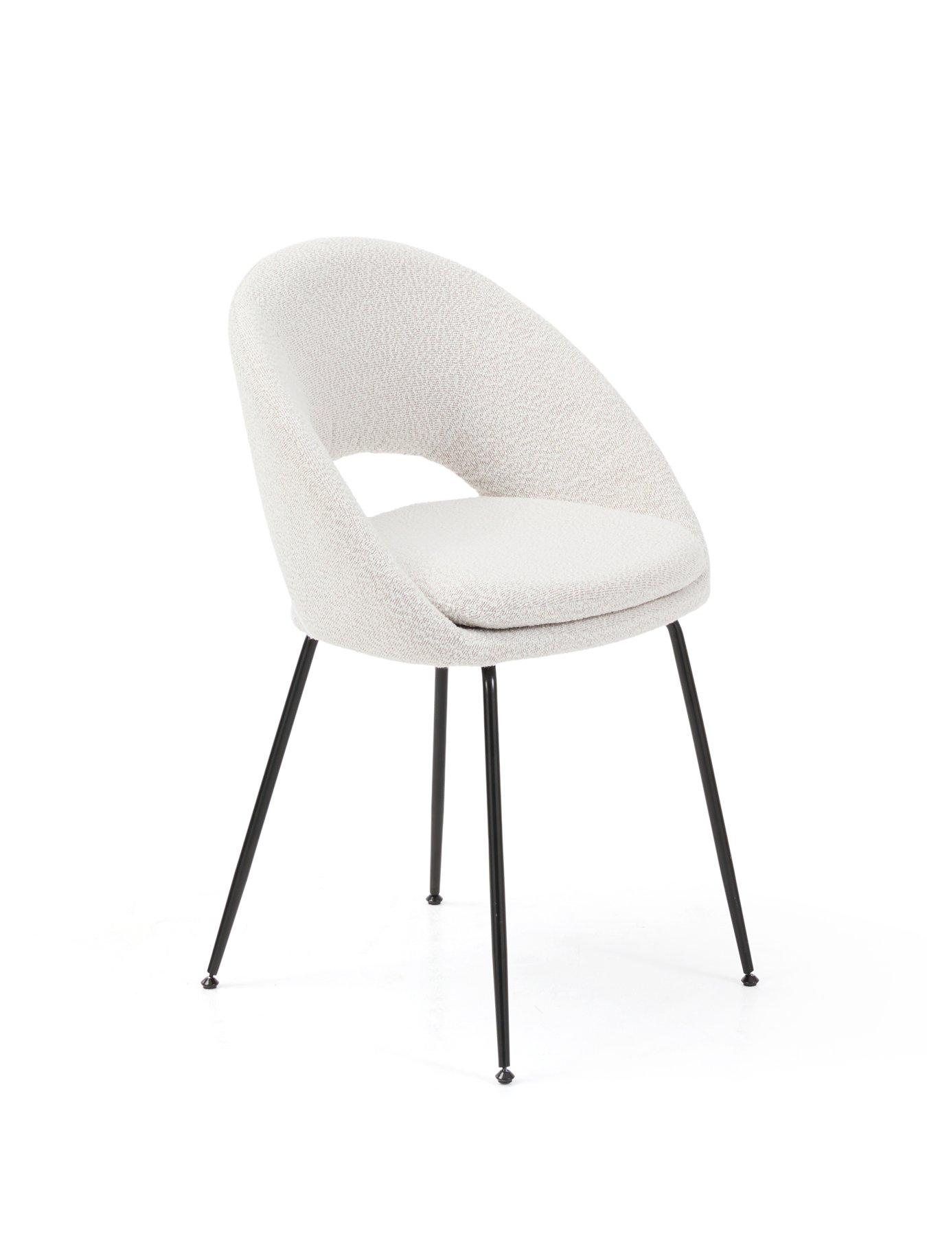 Image 6 of 7 of The Very Collection Lenny 160cm Dining Table & 4 Aurelia Boucle Dining Chairs
