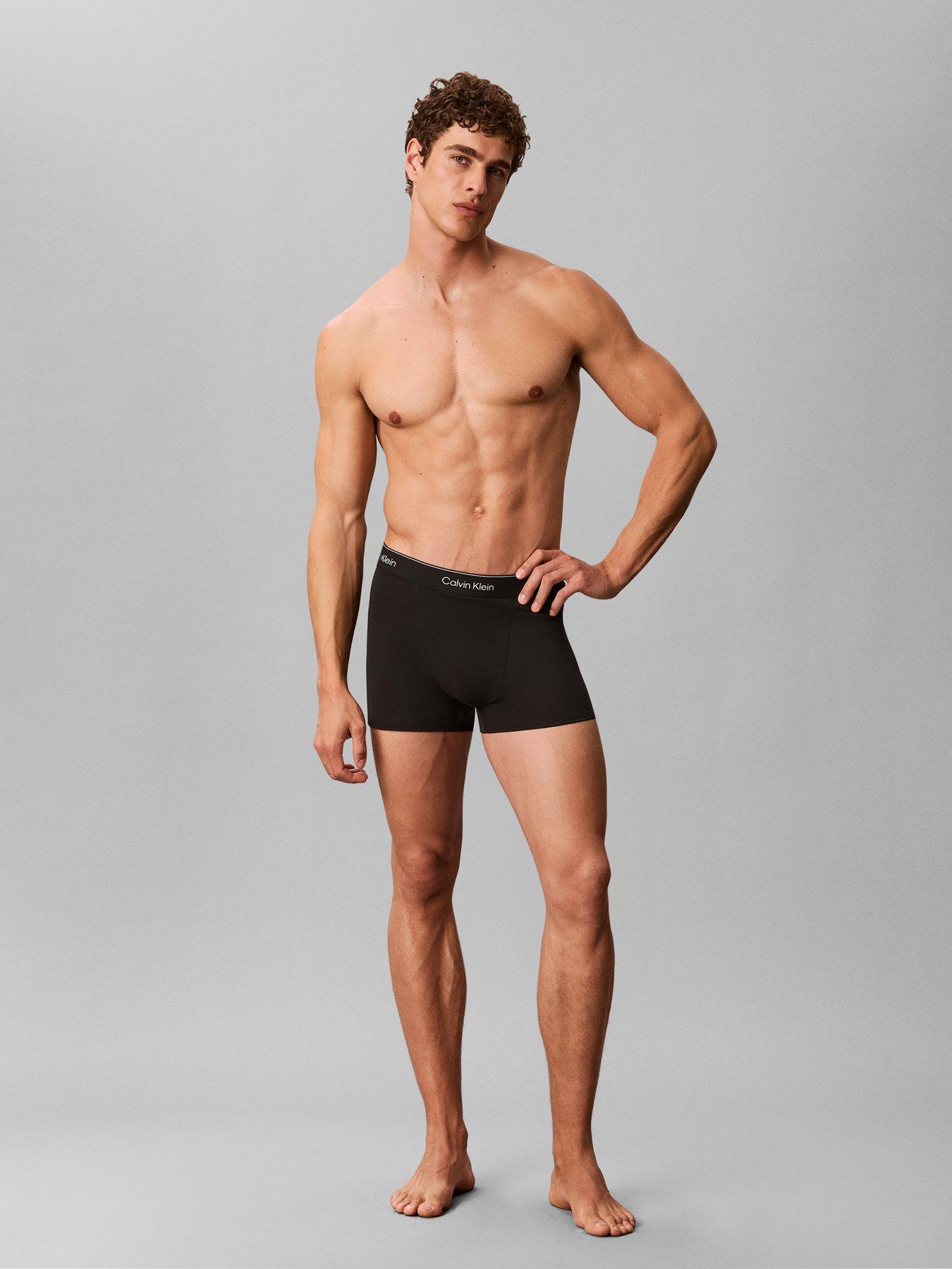 Image 2 of 6 of Calvin Klein Mens Icon Cotton Stretch 5 Pack Relaxed Trunks - Black