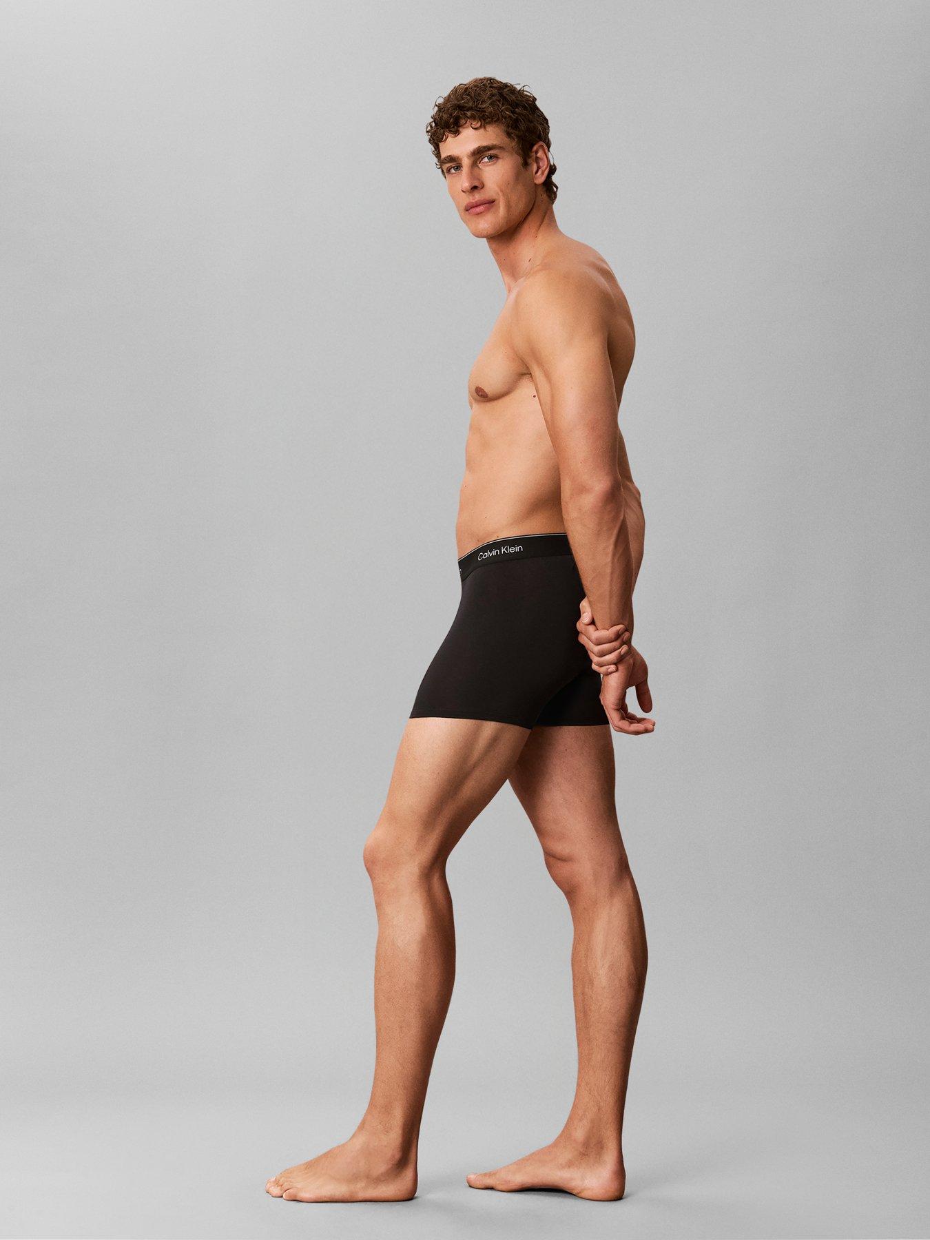 Image 4 of 6 of Calvin Klein Mens Icon Cotton Stretch 5 Pack Relaxed Trunks - Black