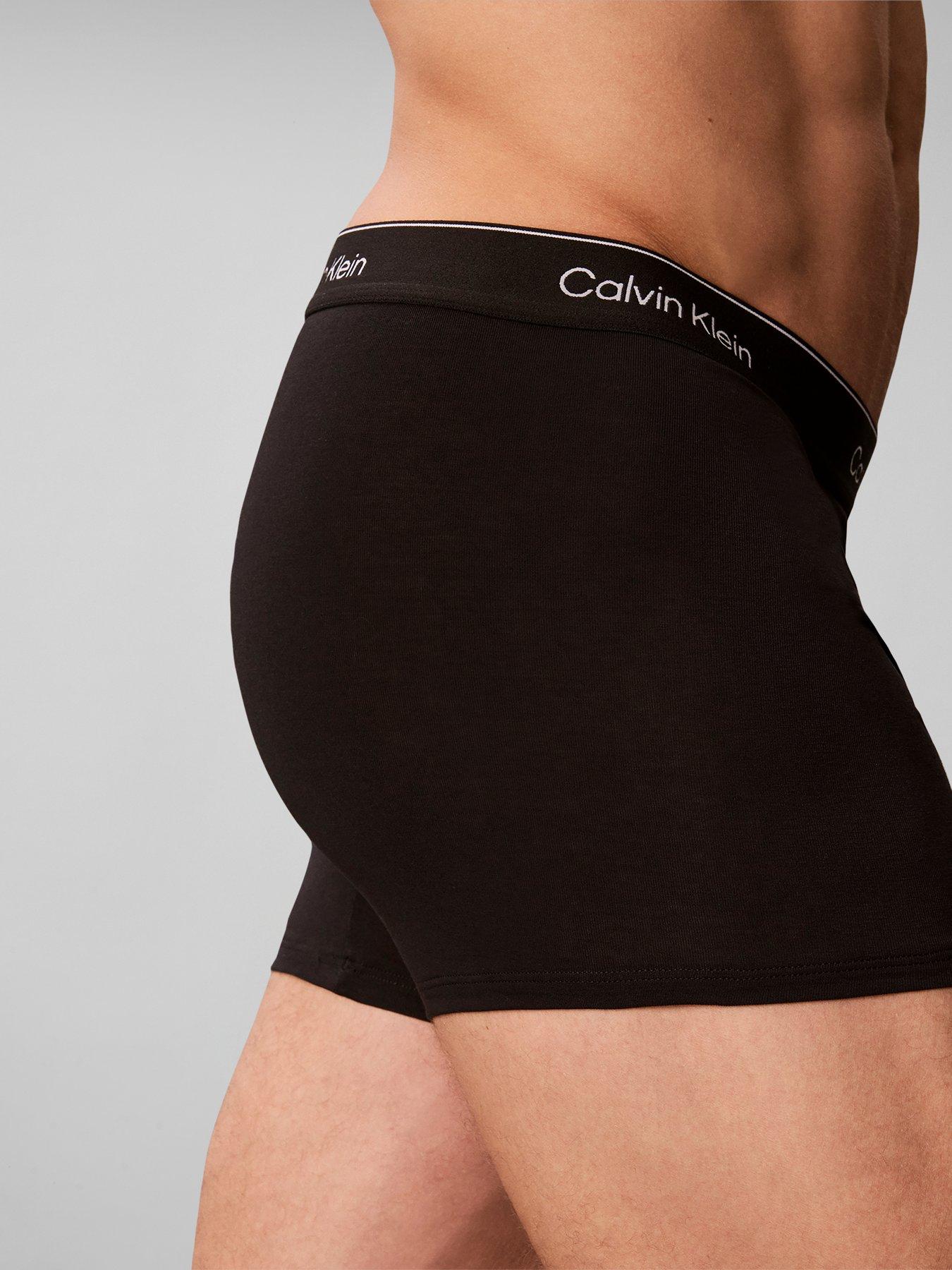 Image 6 of 6 of Calvin Klein Mens Icon Cotton Stretch 5 Pack Relaxed Trunks - Black