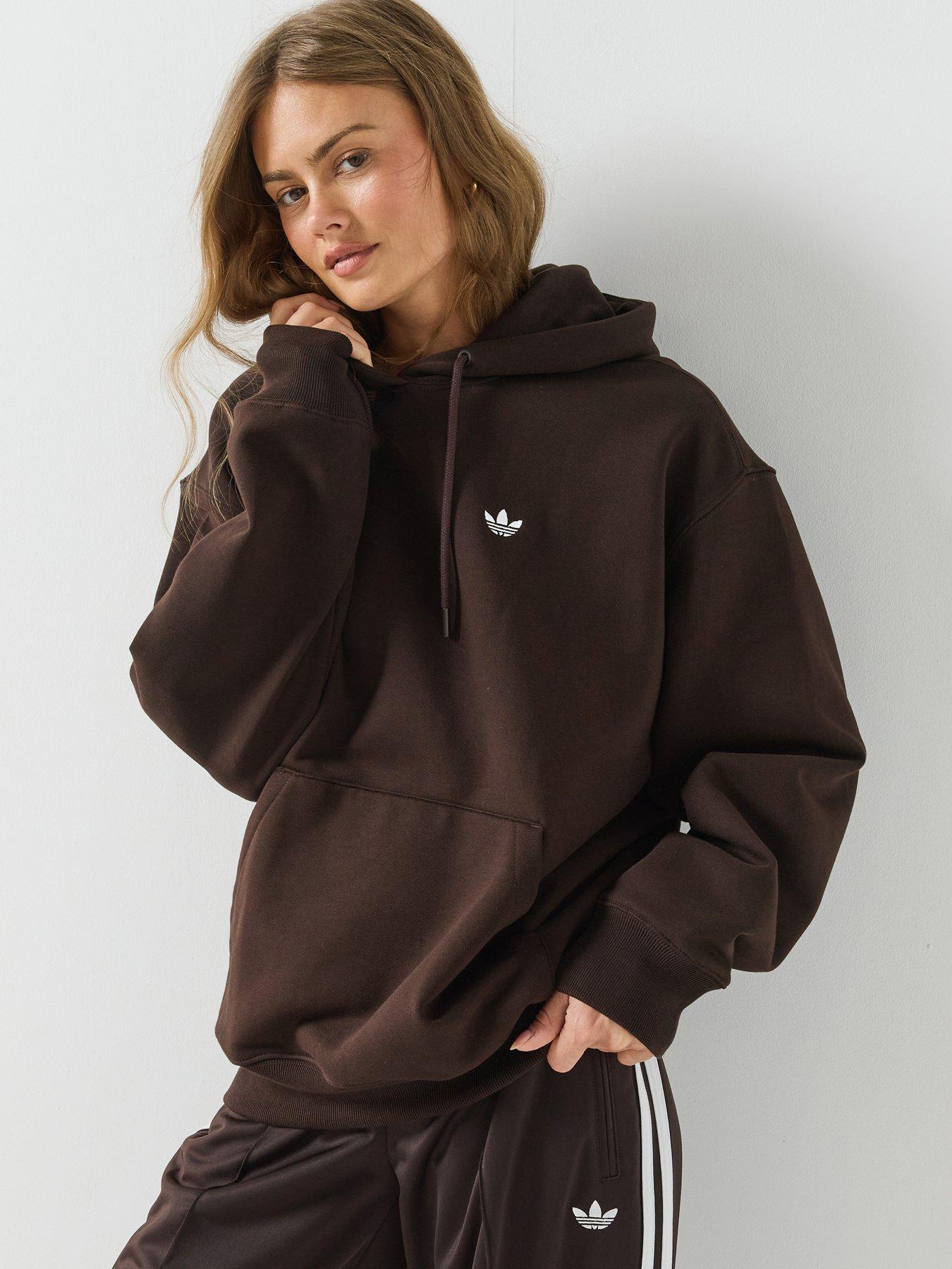Image 1 of 6 of adidas Originals Womens Ess Oversized Hoodie - Brown