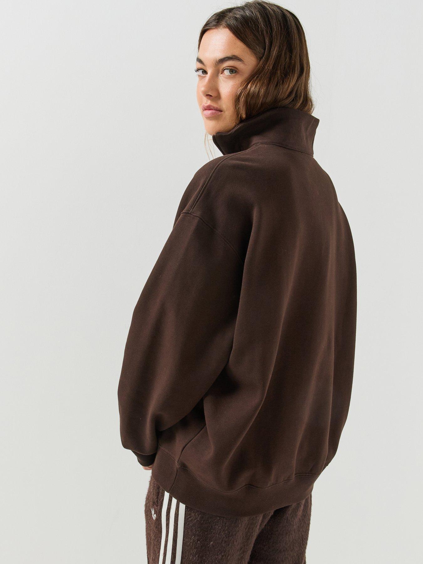 Image 2 of 7 of adidas Originals Womens Essentials Fleece Crew Sweater - Brown