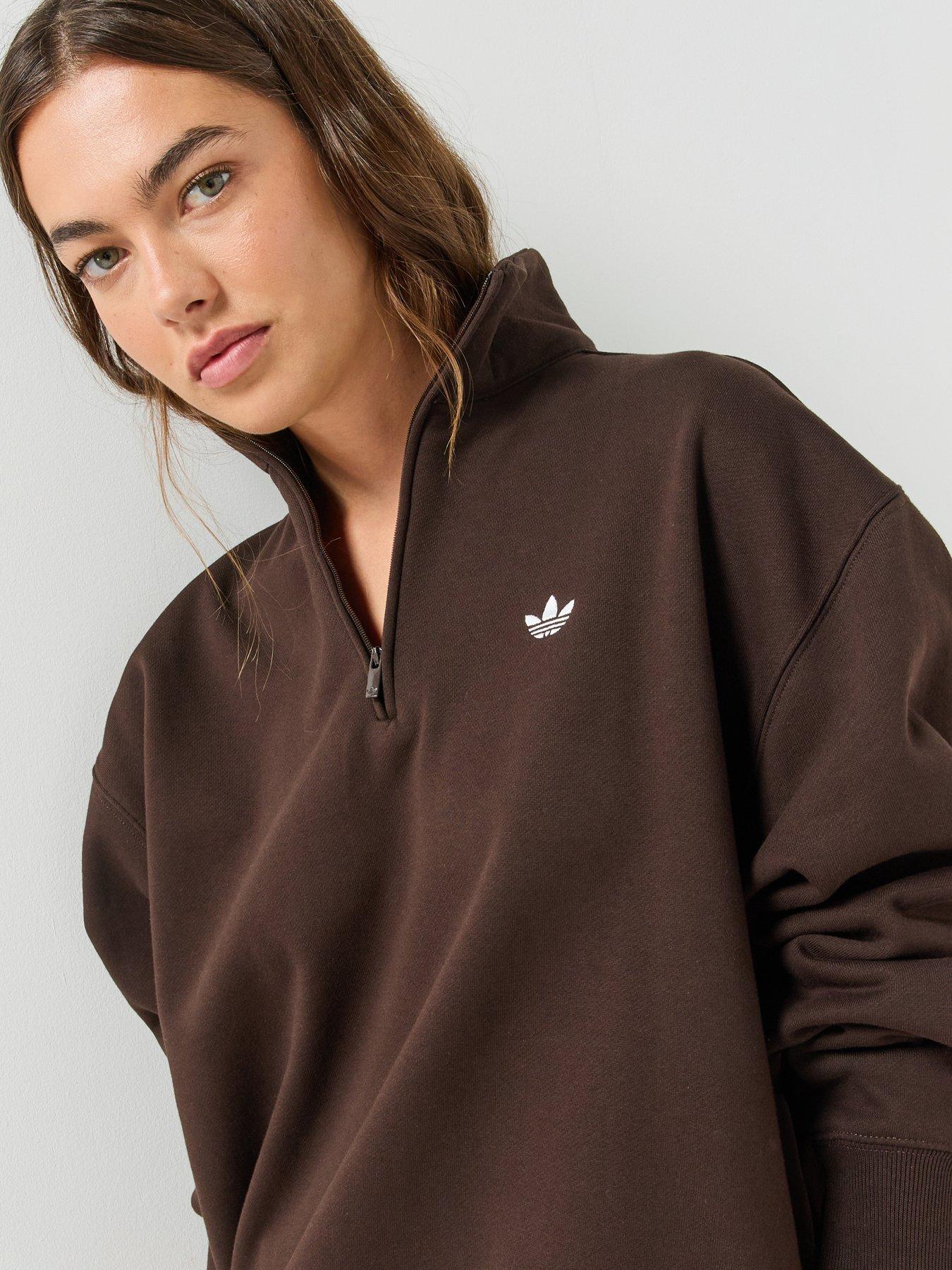 Image 4 of 7 of adidas Originals Womens Essentials Fleece Crew Sweater - Brown