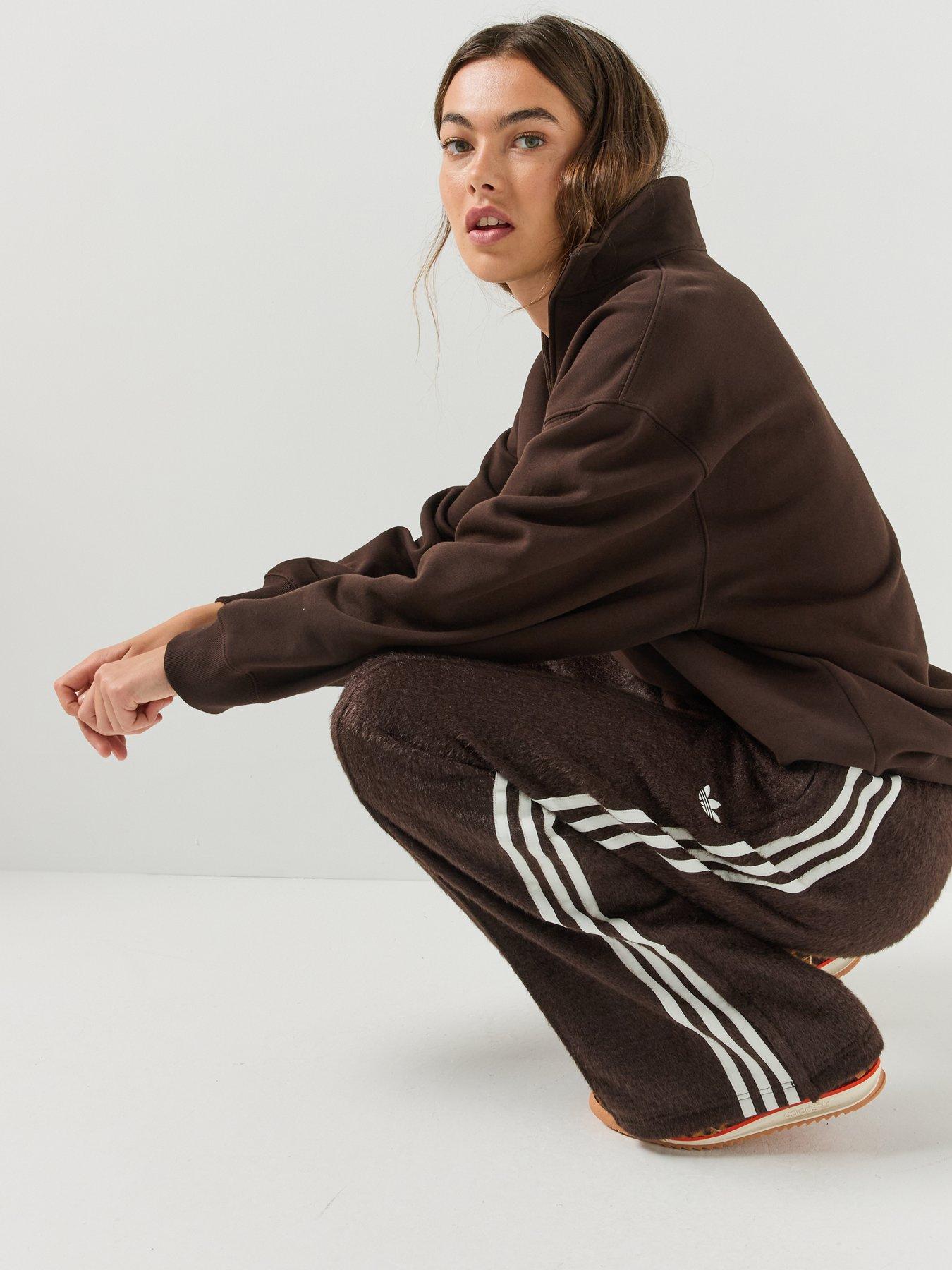 Image 6 of 7 of adidas Originals Womens Essentials Fleece Crew Sweater - Brown