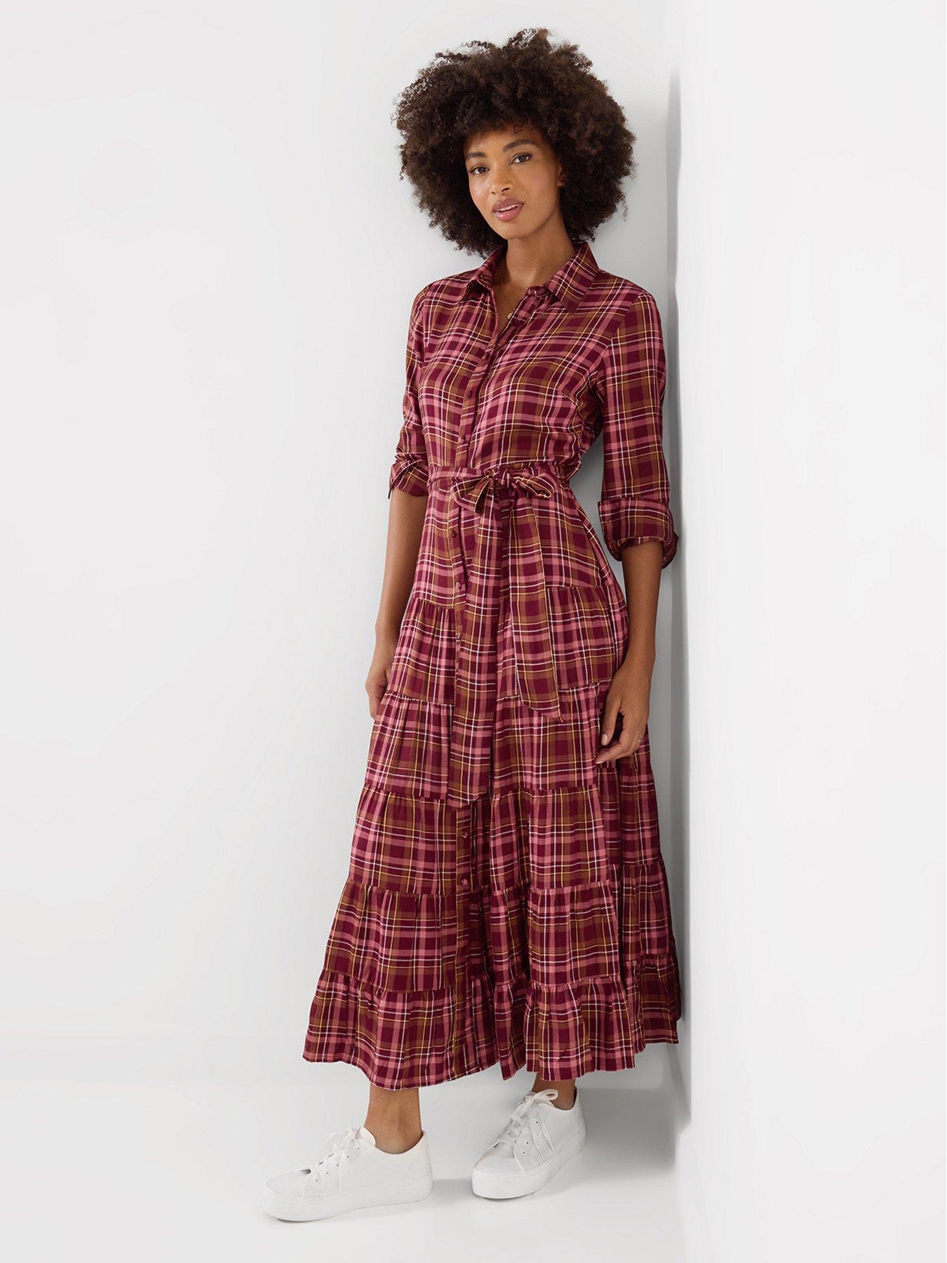 Joe Browns Willow Check Button Through Maxi Dress
