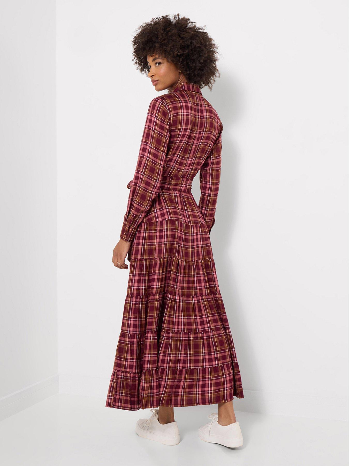 Image 2 of 7 of Joe Browns Willow Check Button Through Maxi Dress