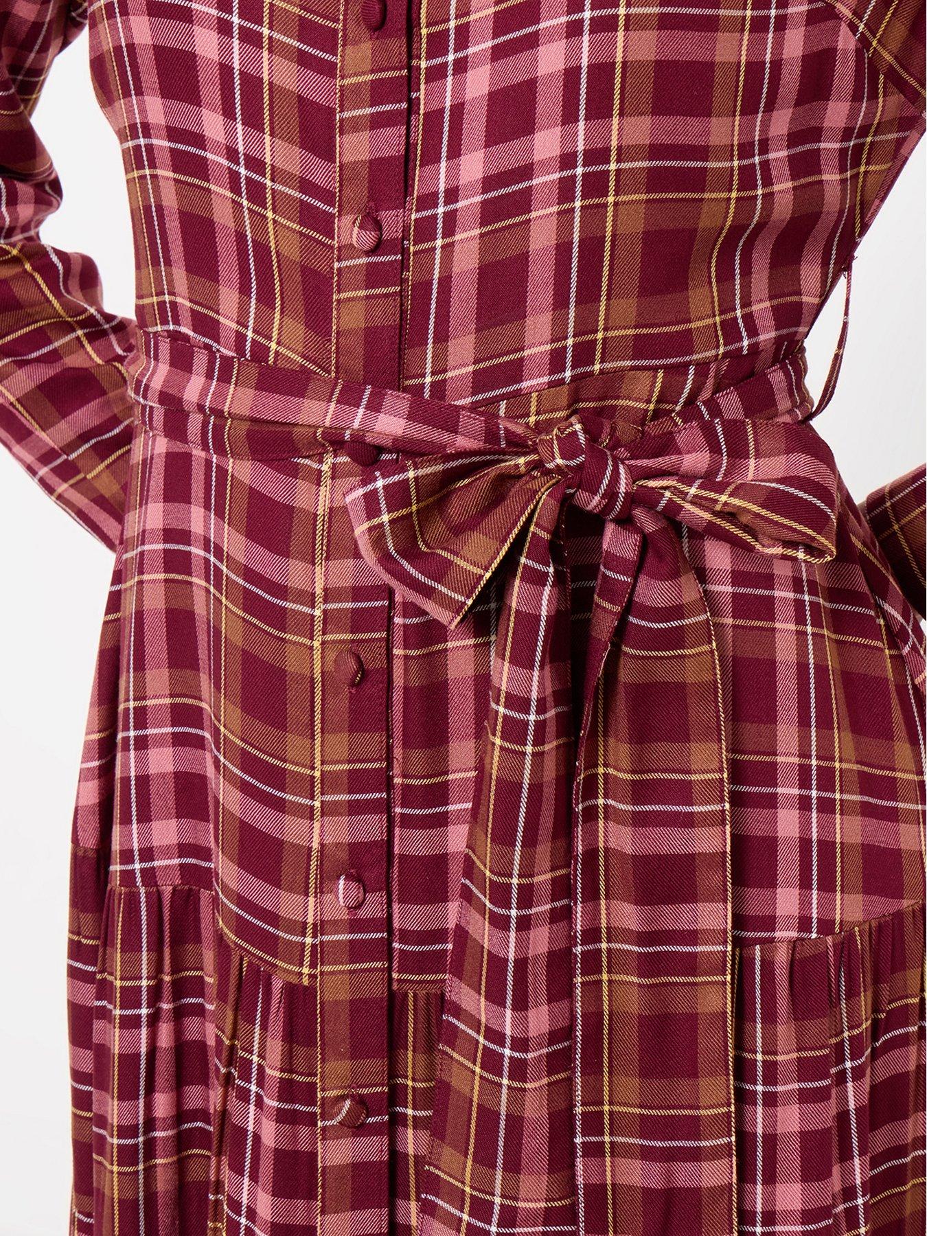 Image 4 of 7 of Joe Browns Willow Check Button Through Maxi Dress