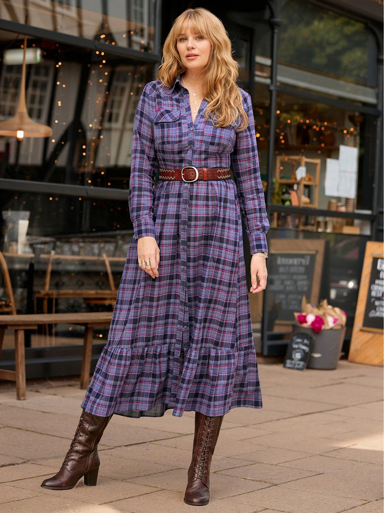 Joe Browns Western Check Button Through Maxi Dress