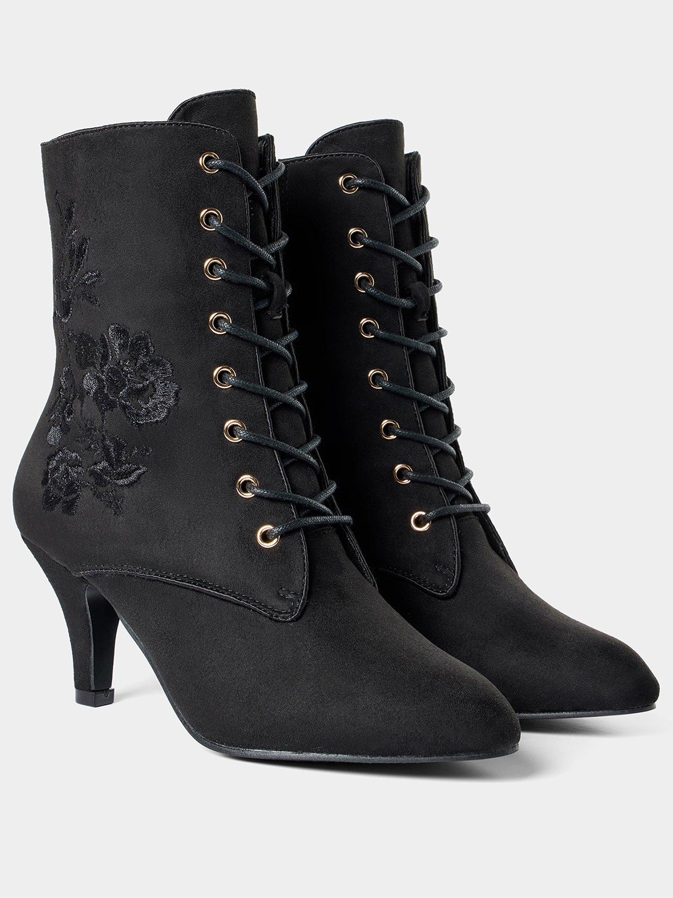 Image 2 of 7 of Joe Browns Grace Embroidered Lace Up Ankle Boots