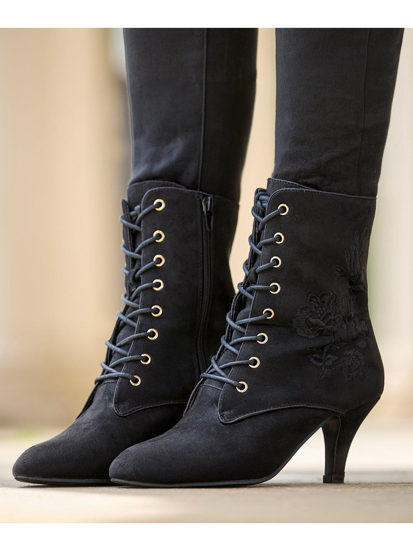 Image 6 of 7 of Joe Browns Grace Embroidered Lace Up Ankle Boots