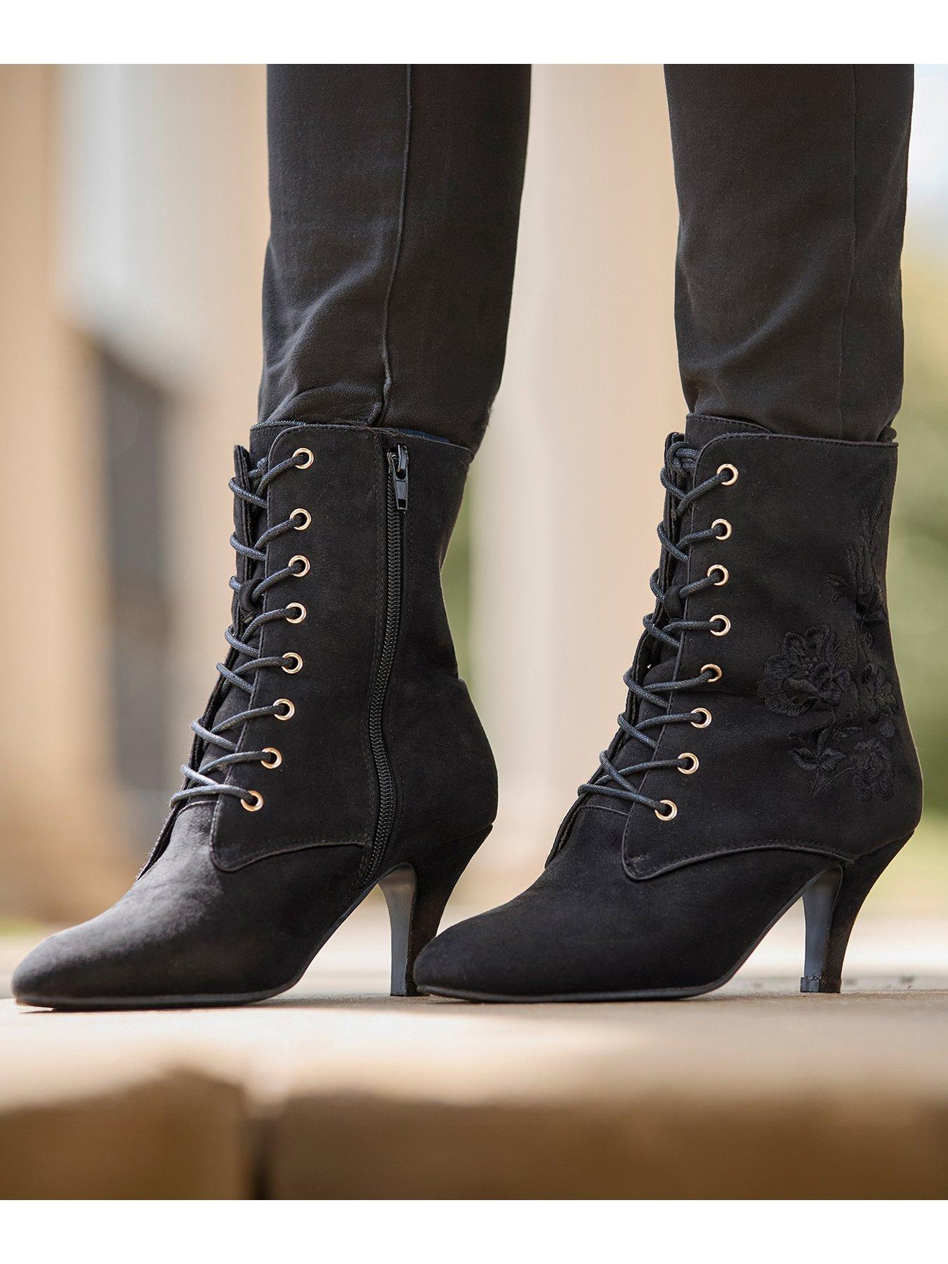 Image 7 of 7 of Joe Browns Grace Embroidered Lace Up Ankle Boots