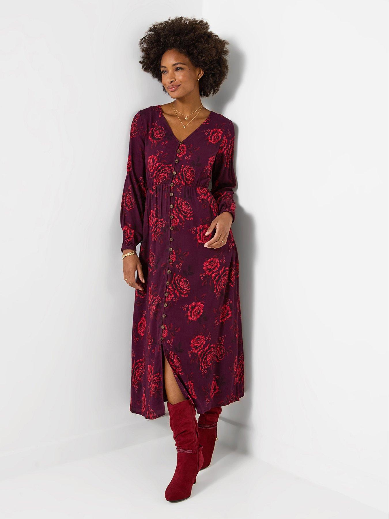Joe Browns Radiant Roses Button Through Maxi Dress