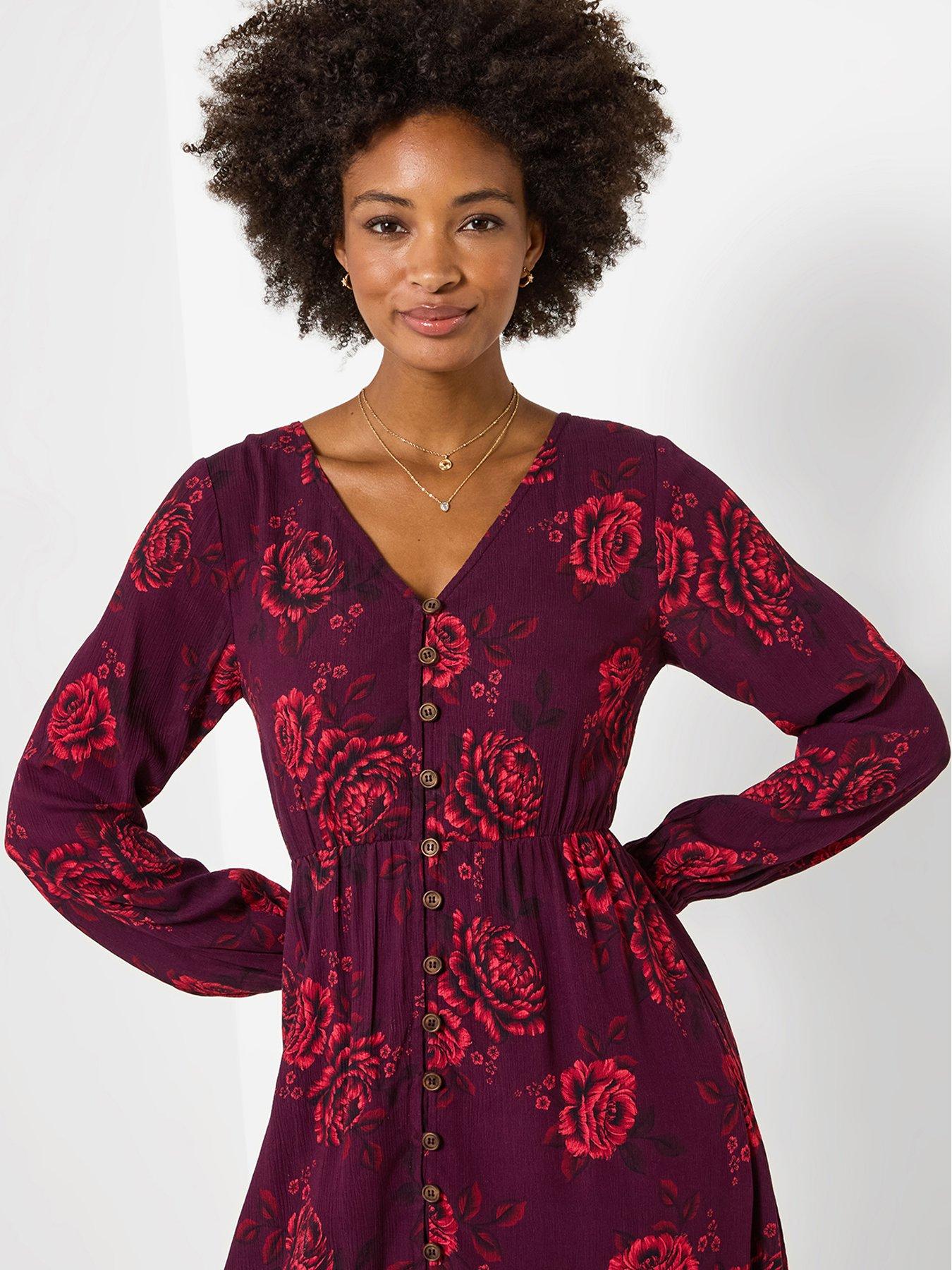 Image 4 of 6 of Joe Browns Radiant Roses Button Through Maxi Dress