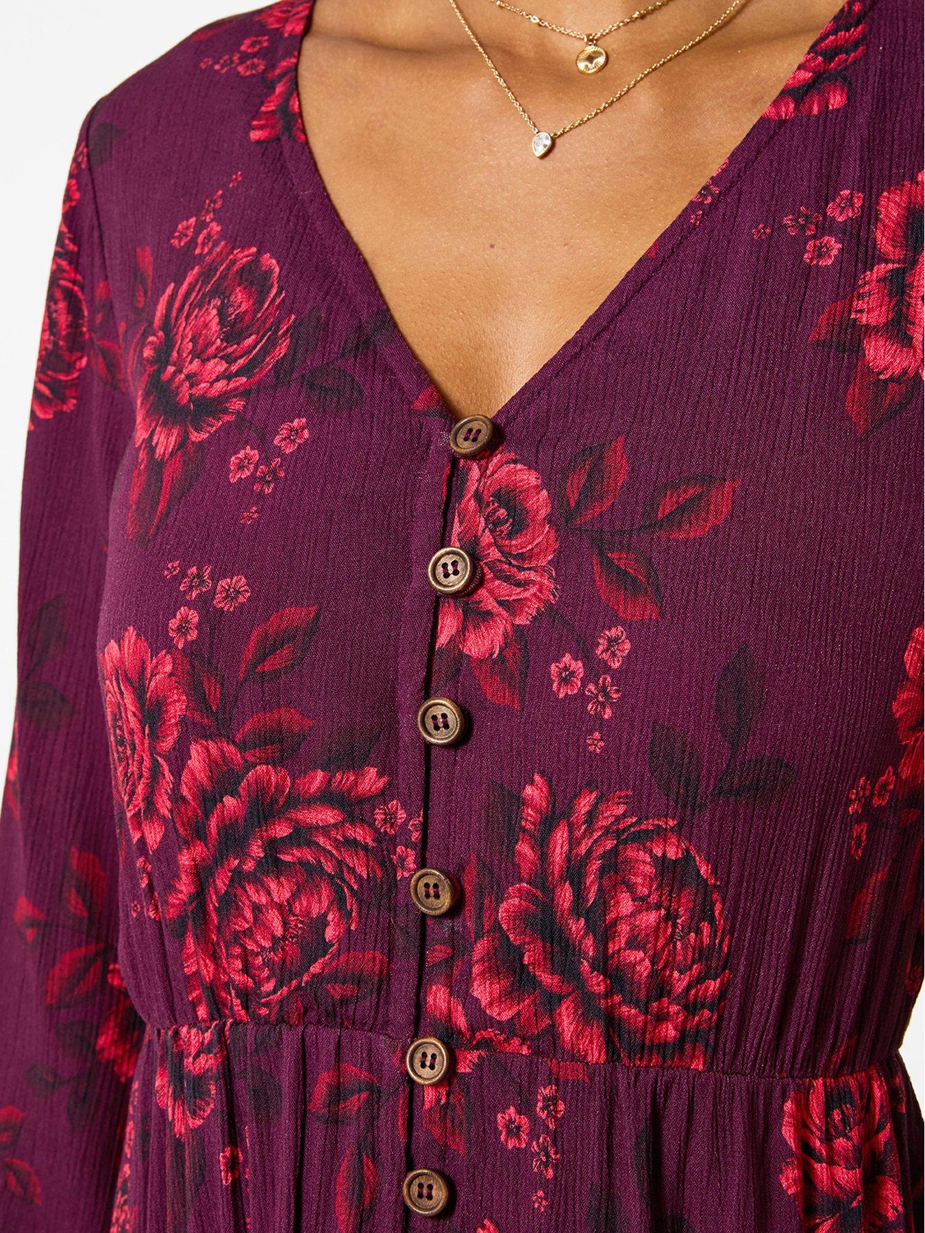Image 5 of 6 of Joe Browns Radiant Roses Button Through Maxi Dress
