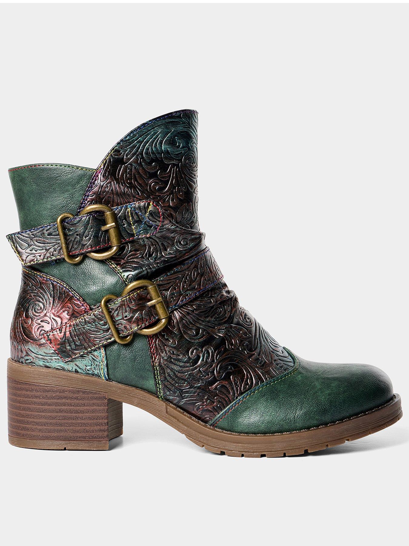 Joe Browns Renaissance Strappy Ankle Boots - Green