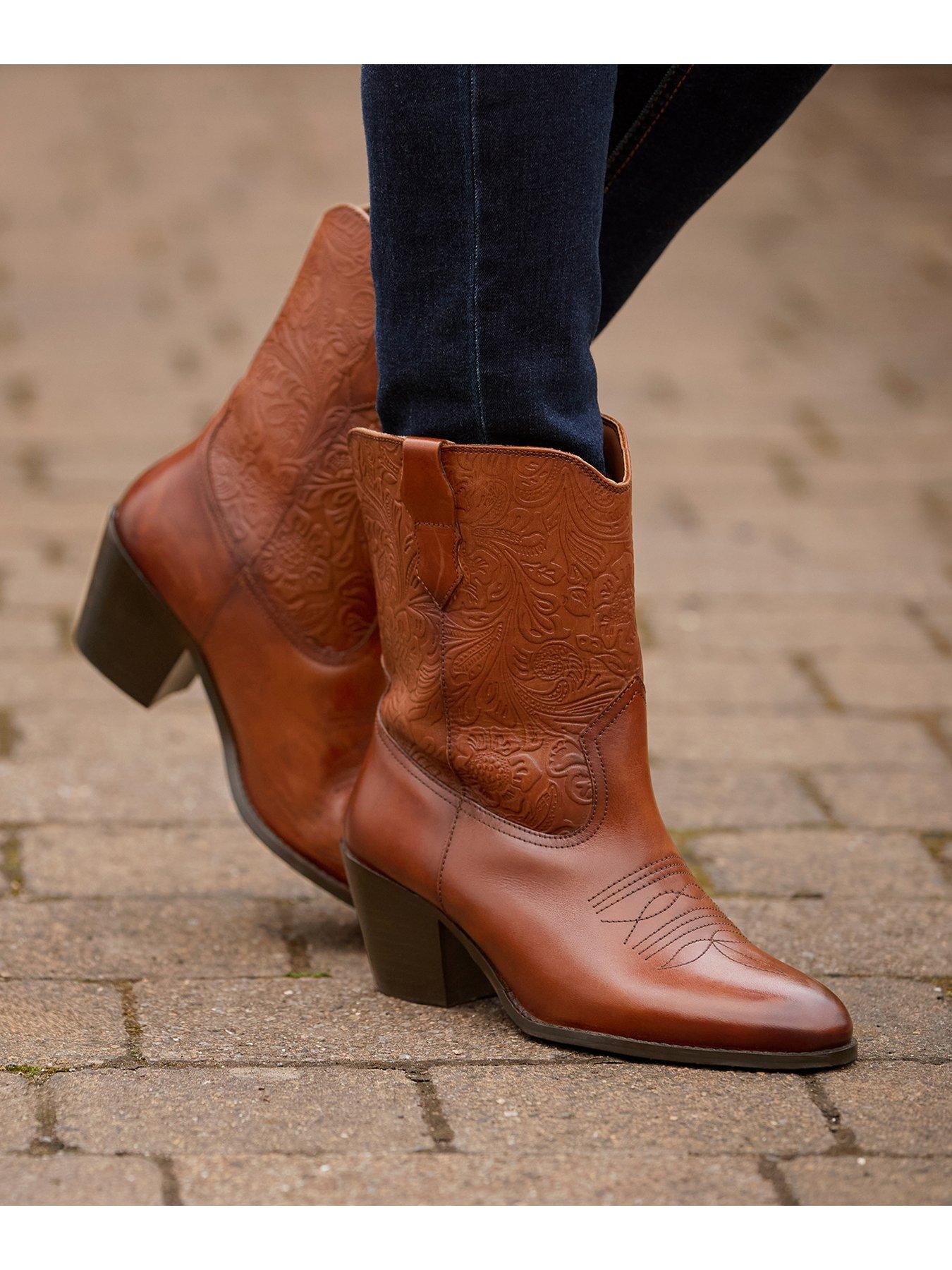 Image 6 of 7 of Joe Browns Lucy Leather Western Ankle Boots