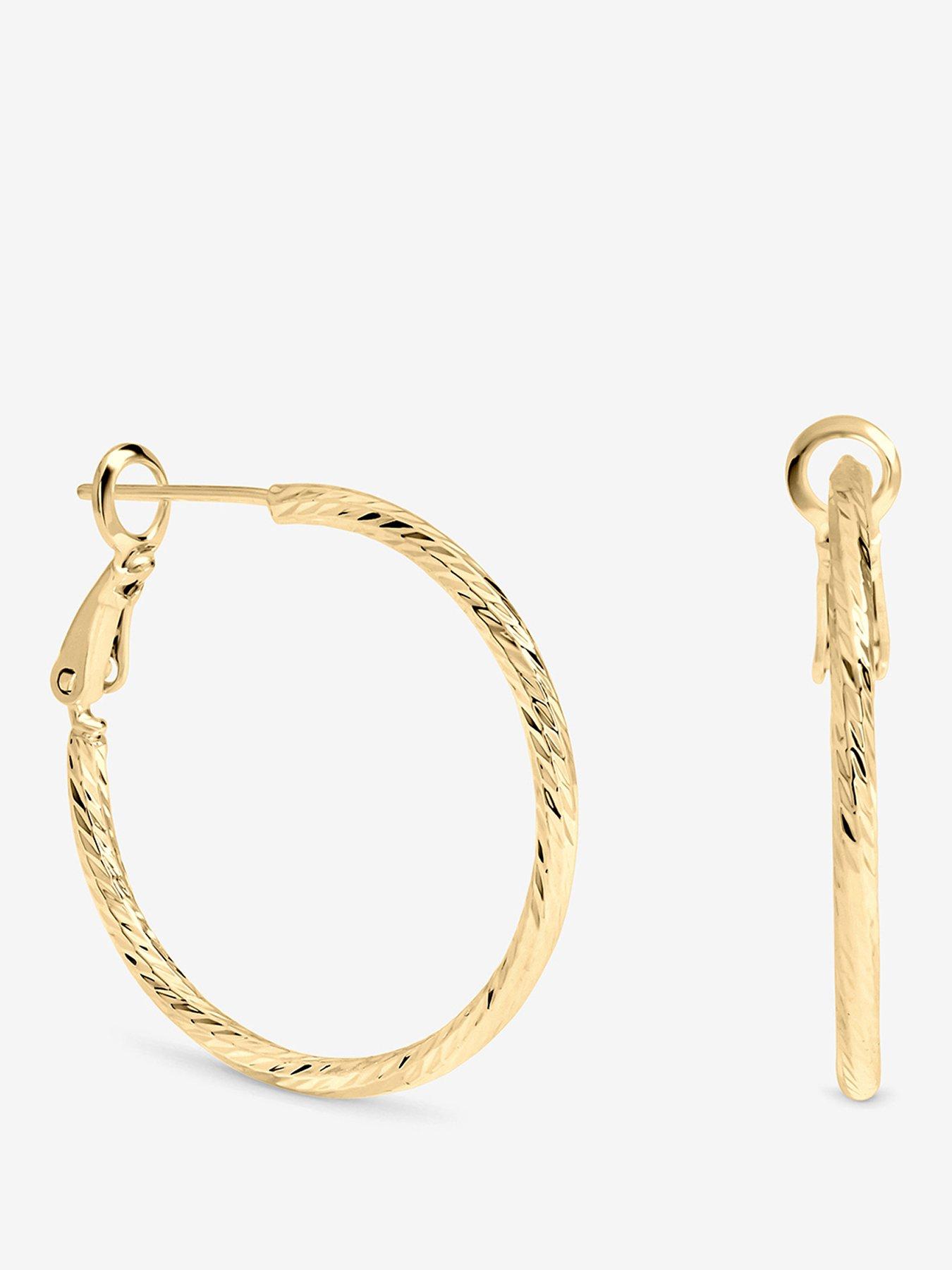 Inicio Inicio Gold Diamond Cut Hoops