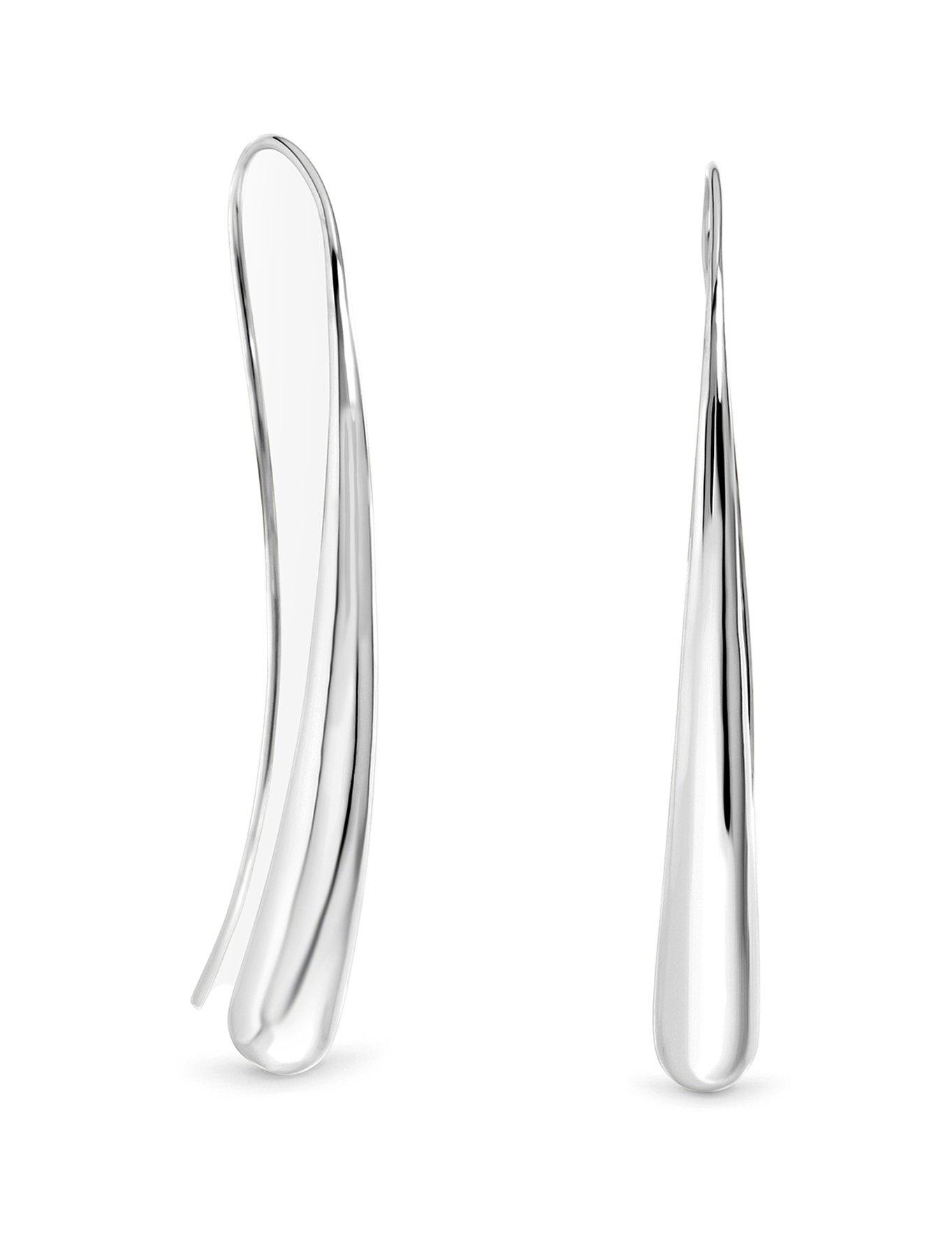 Image 1 of 1 of Inicio Inicio Silver Organic Long Teardrop Earrings