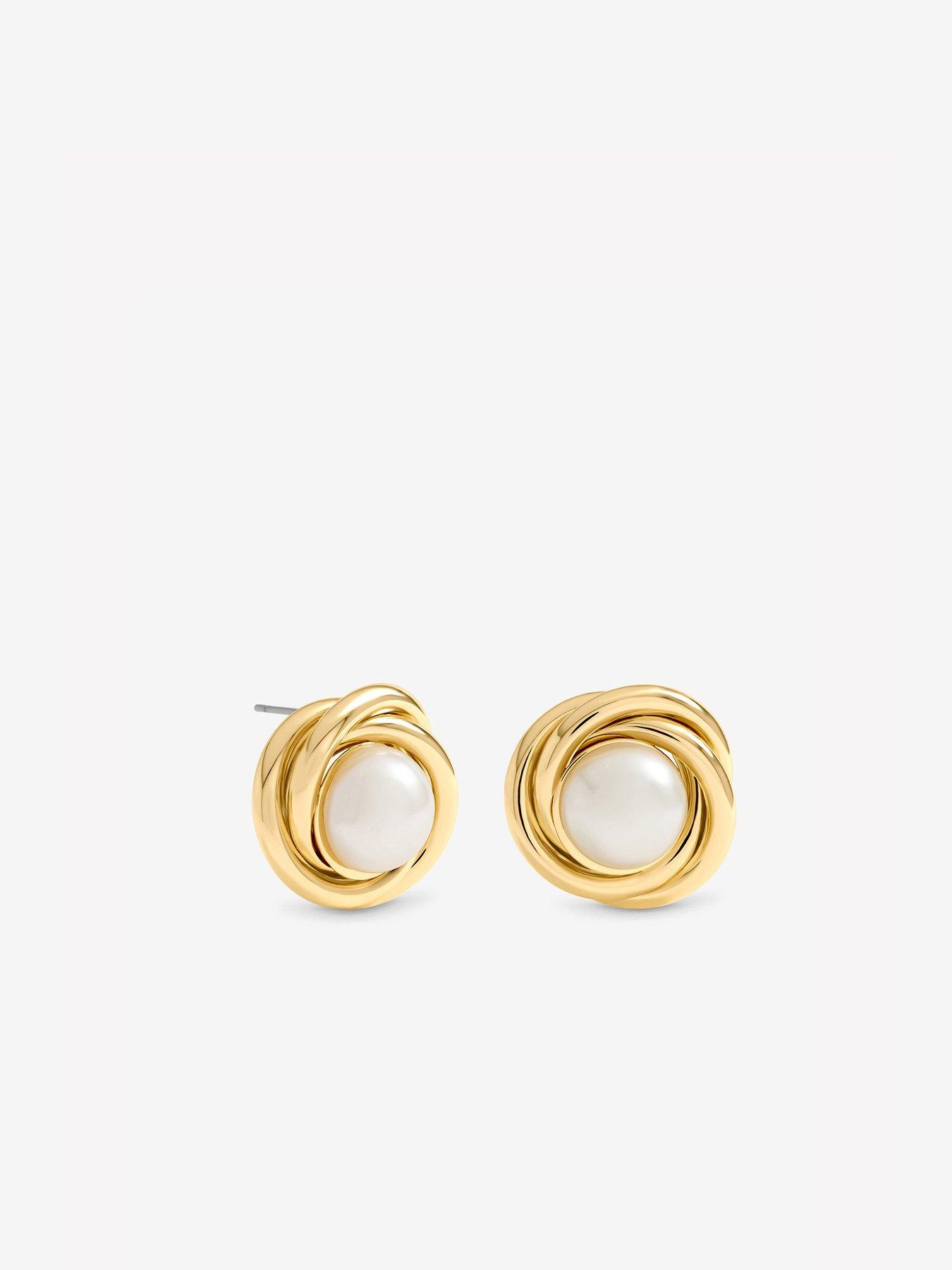 Image 2 of 3 of Jon Richard Jon Richard Gold Plated And Pearl Statement Earrings