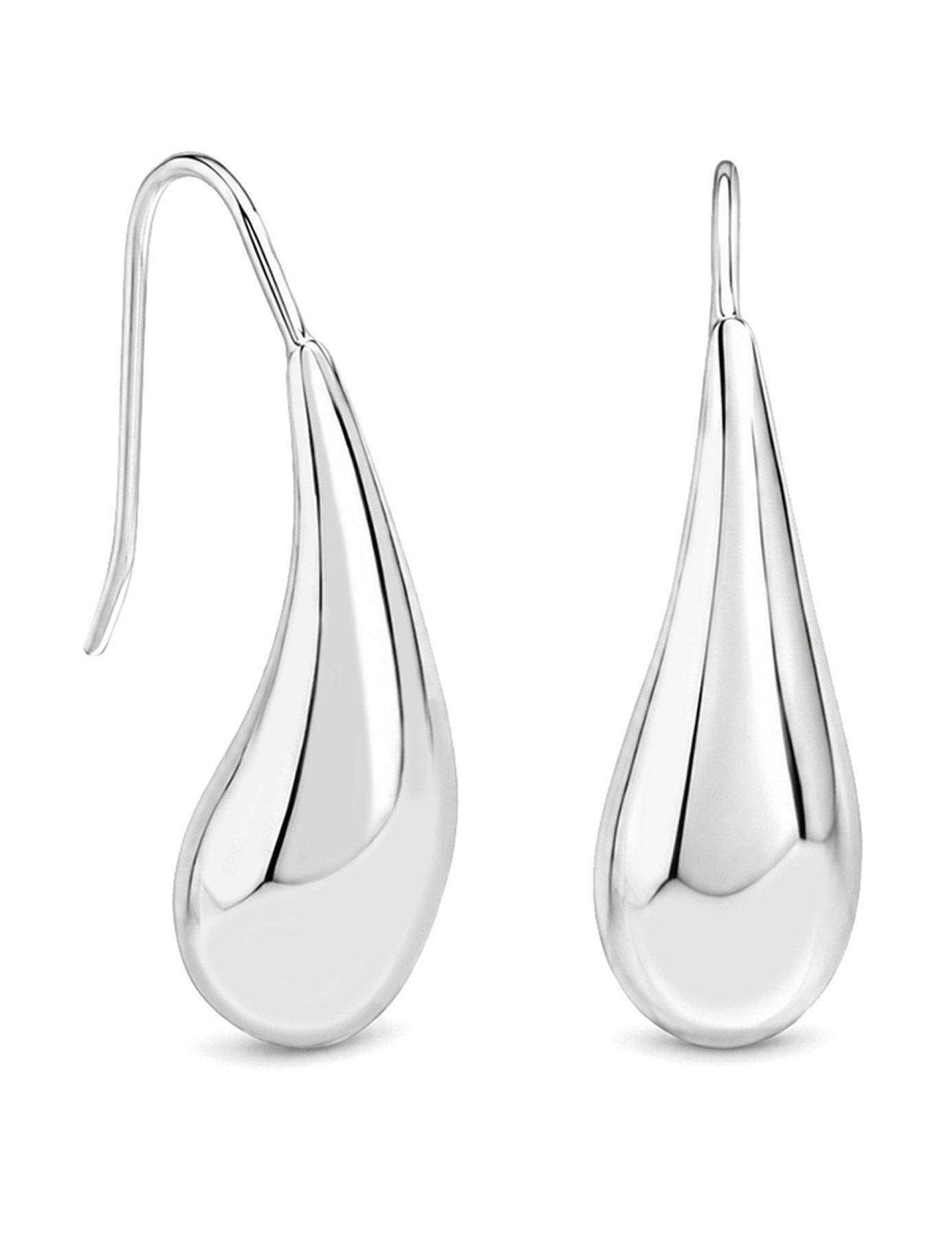 Inicio Inicio Silver Organic Teardrop Earrings